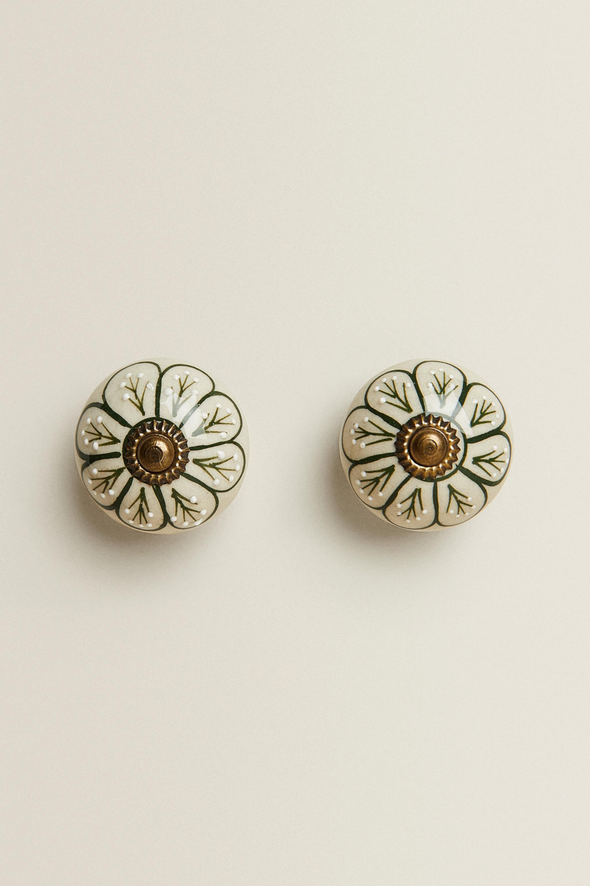 CERAMIC FLOWER DOOR KNOB (PACK OF 2) Zara Home