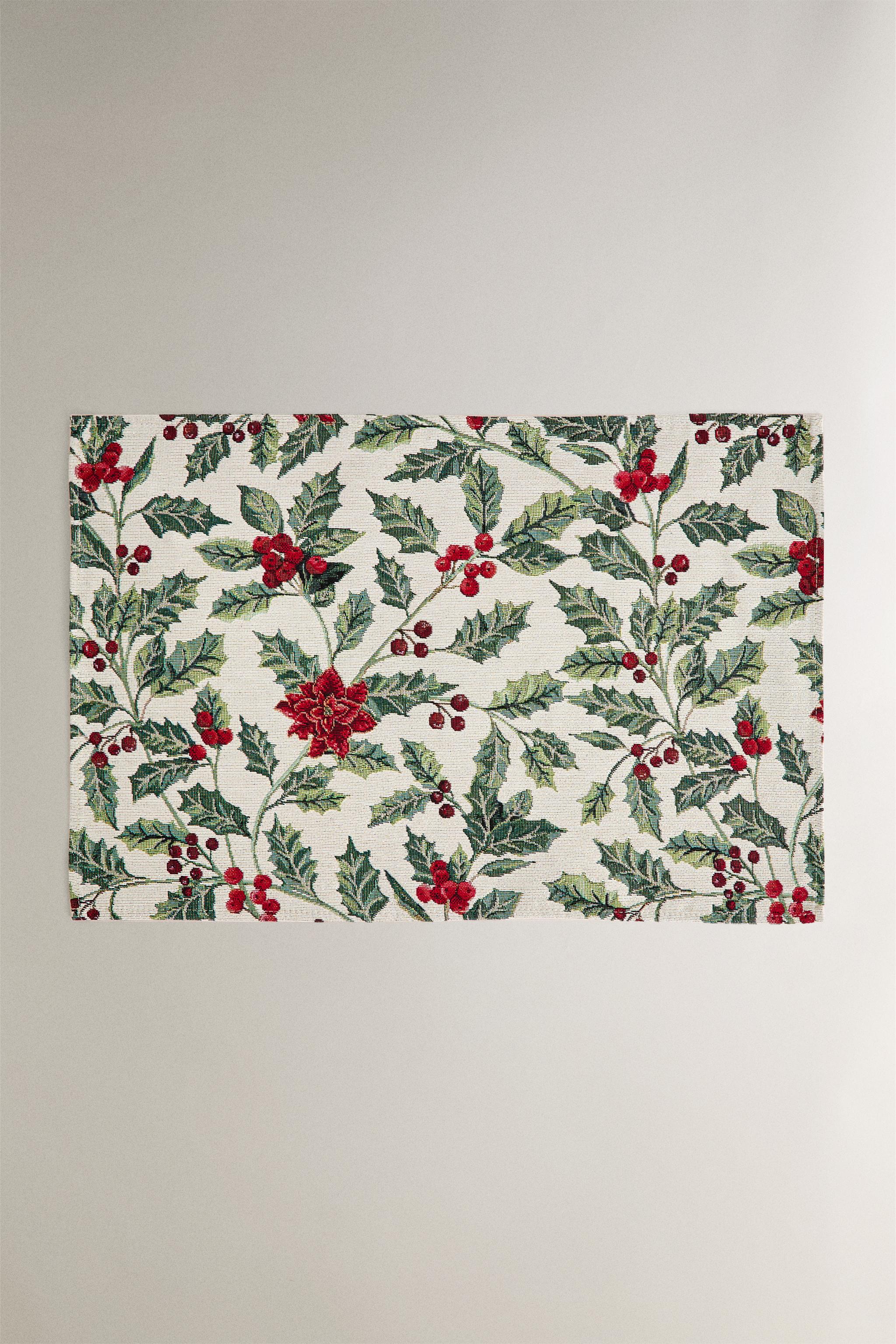 CHRISTMAS POINSETTIA JACQUARD PLACEMAT Zara Home