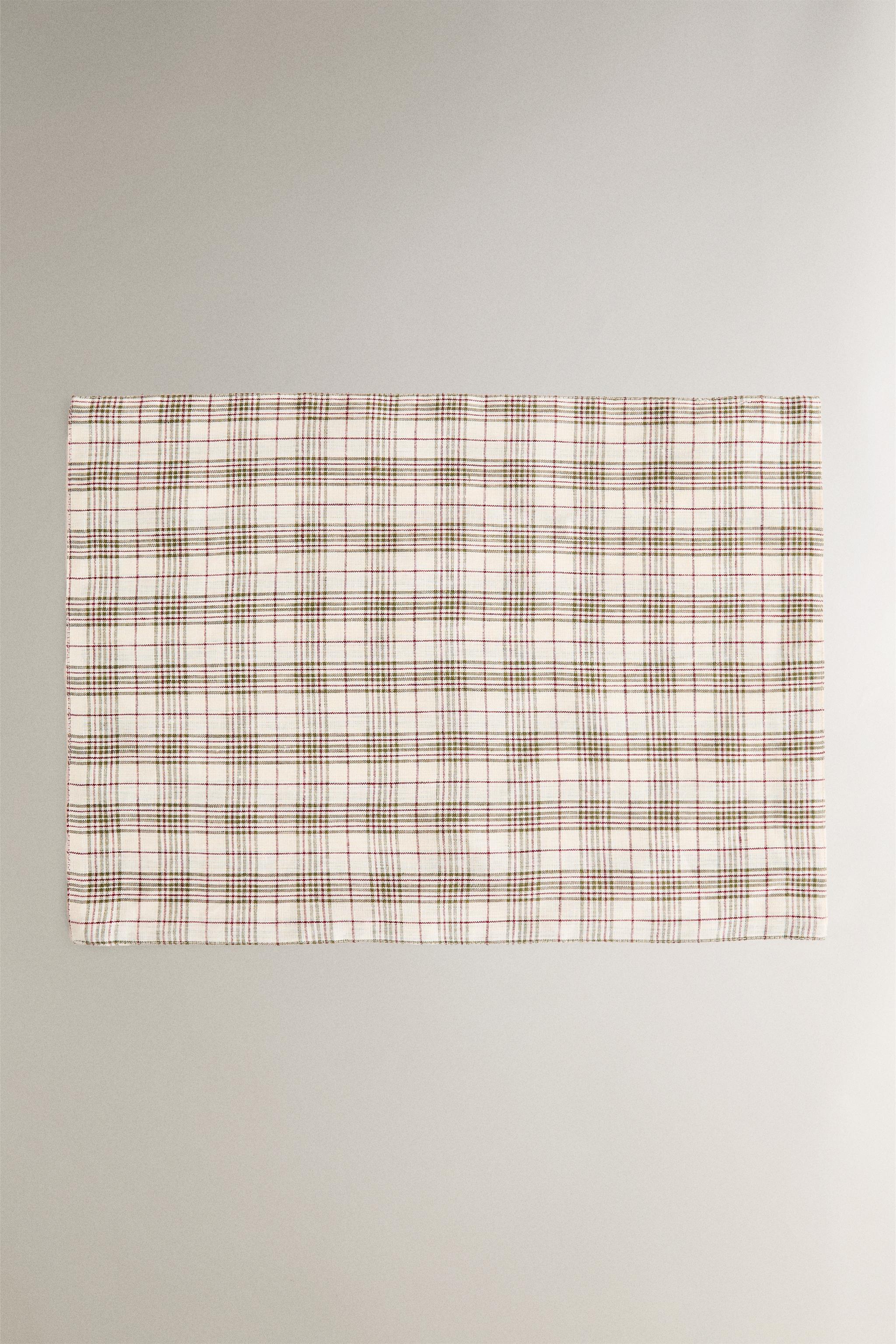 CHRISTMAS REVERSIBLE TARTAN LINEN PLACEMAT Zara Home