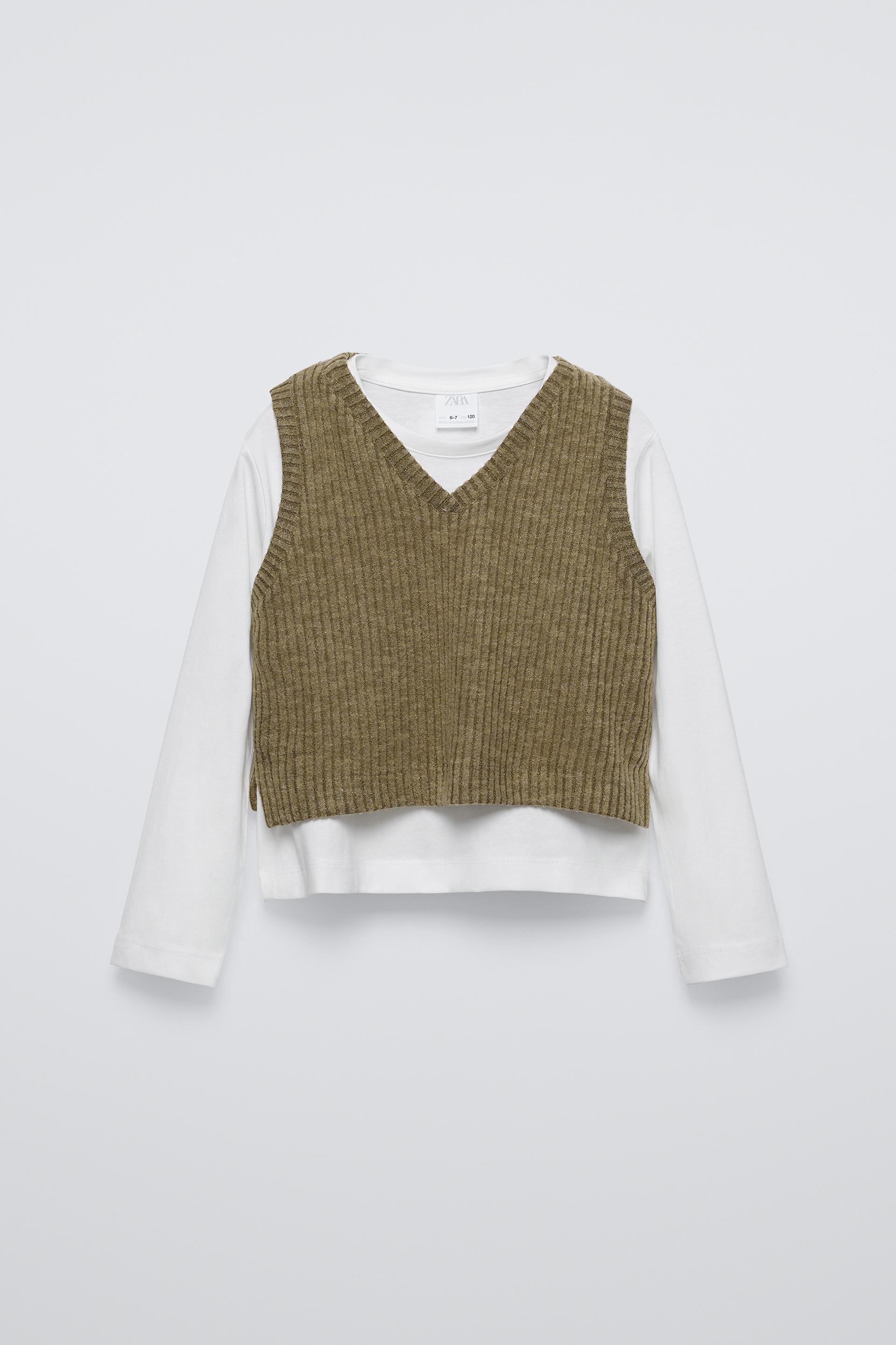 CONTRASTING KNIT TOP ZARA