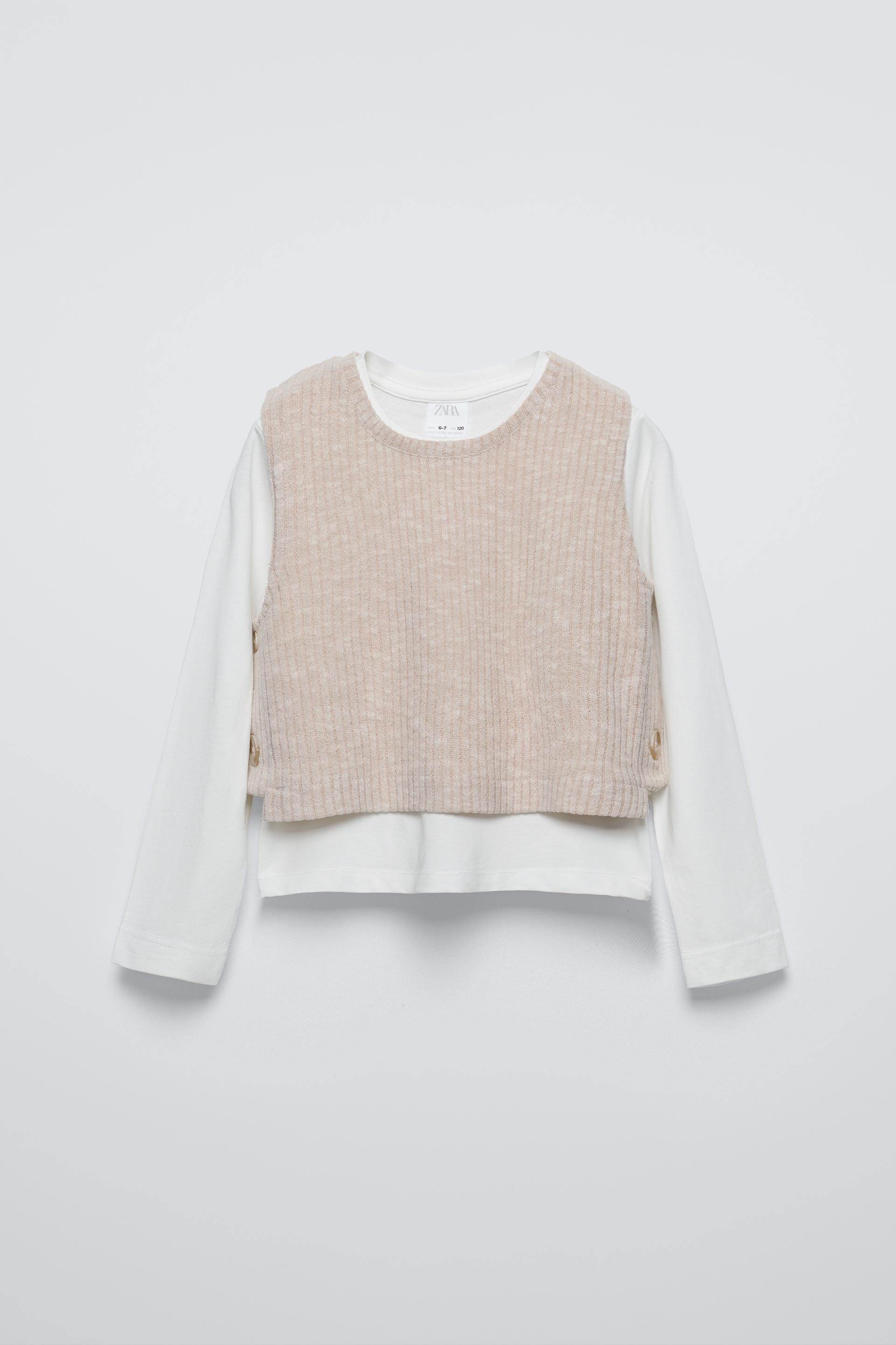 CONTRASTING KNIT TOP ZARA