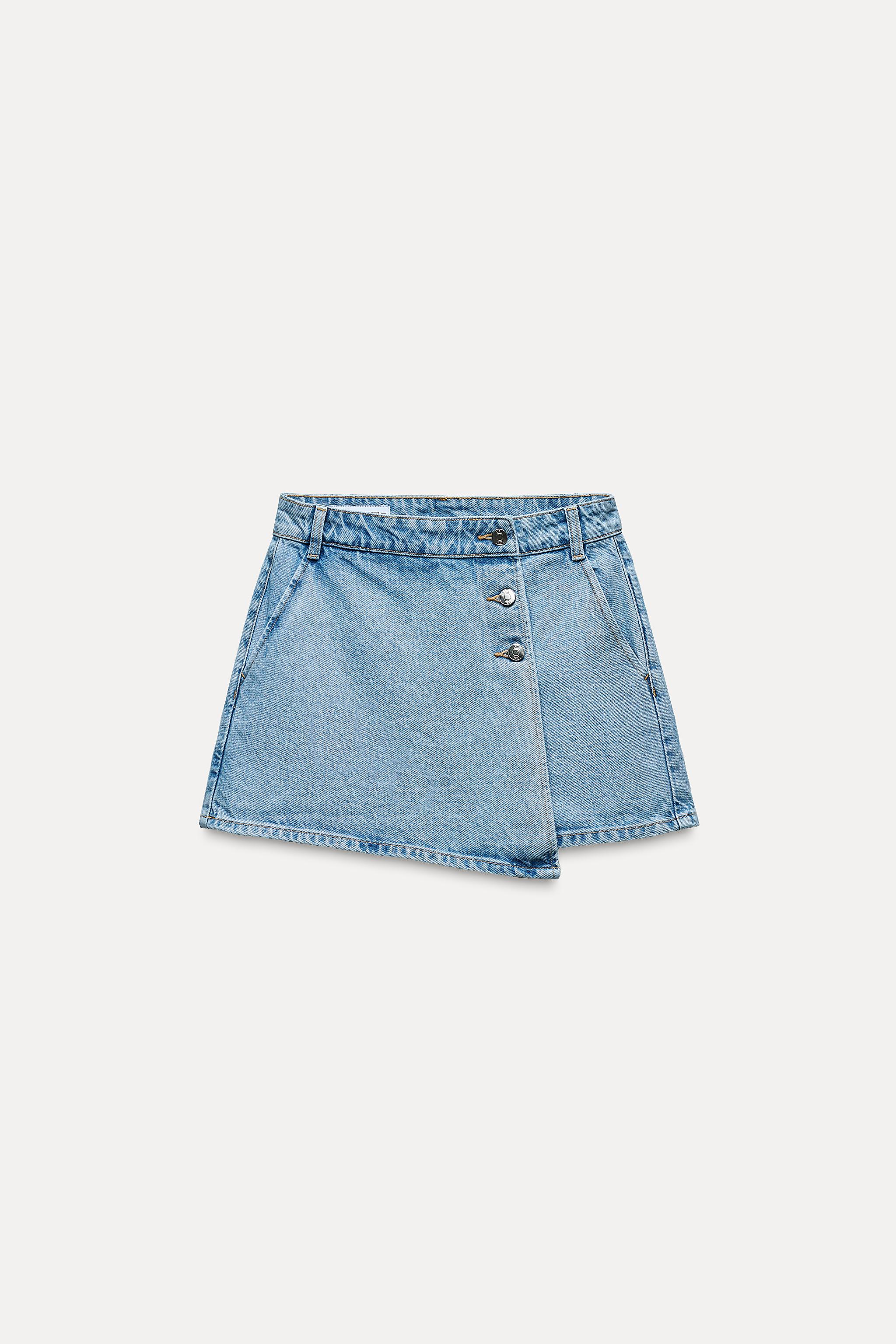 DENIM WRAP SKORT Z1975 ZARA