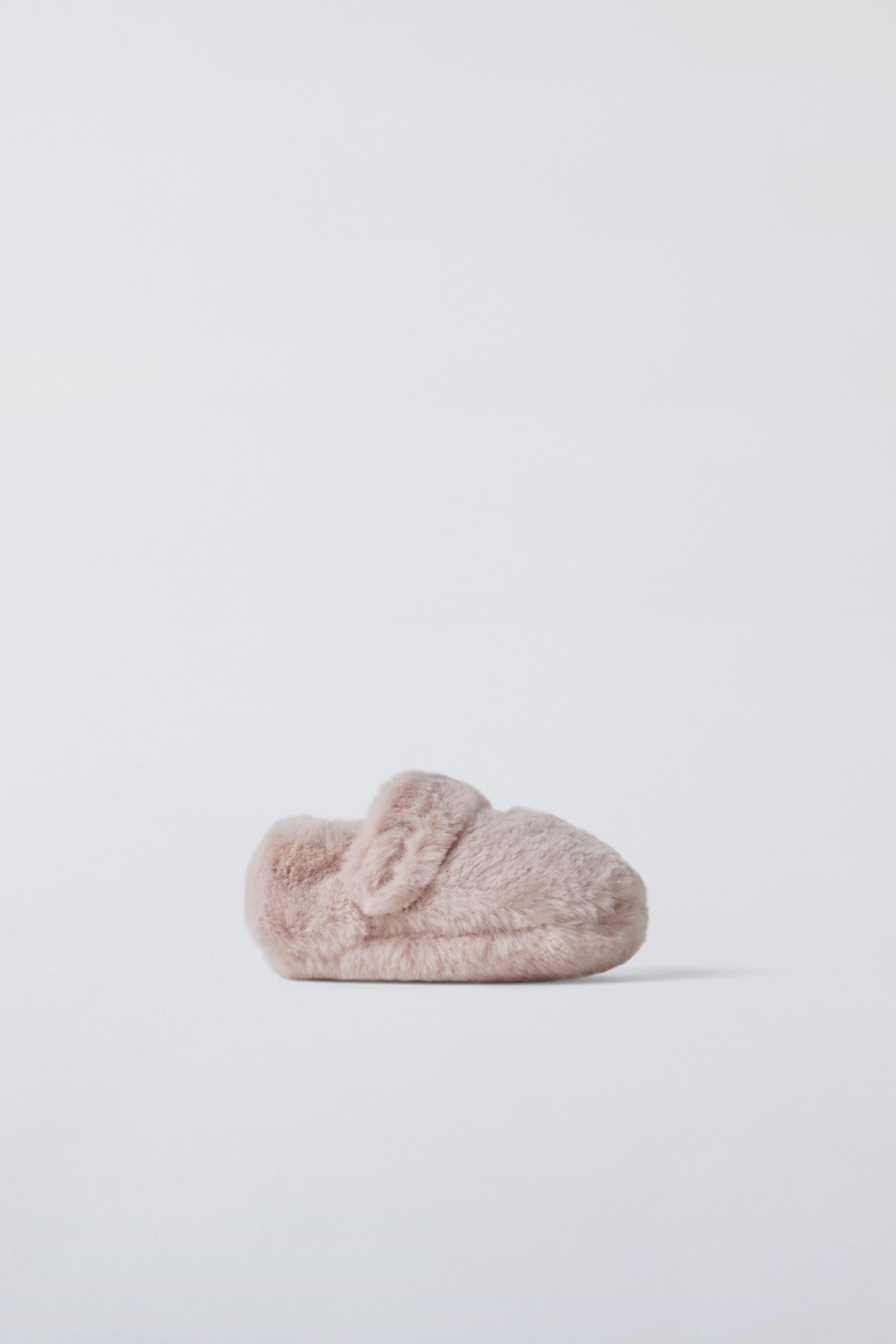  Детские пинетки Zara FAUX FUR SLIPPERS ZARA