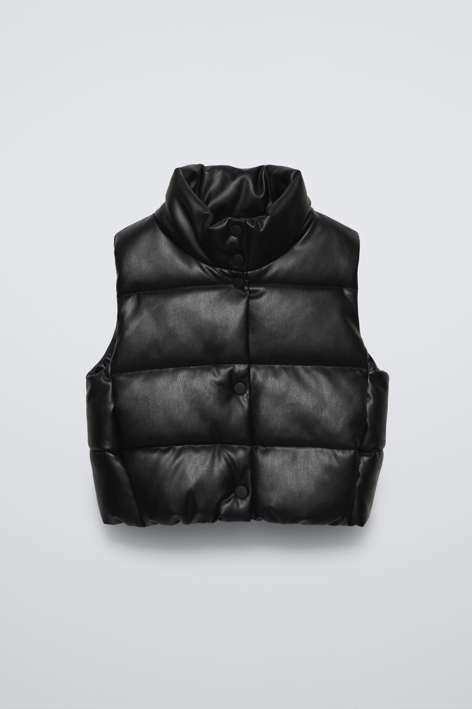 FAUX LEATHER PUFFER VEST ZARA