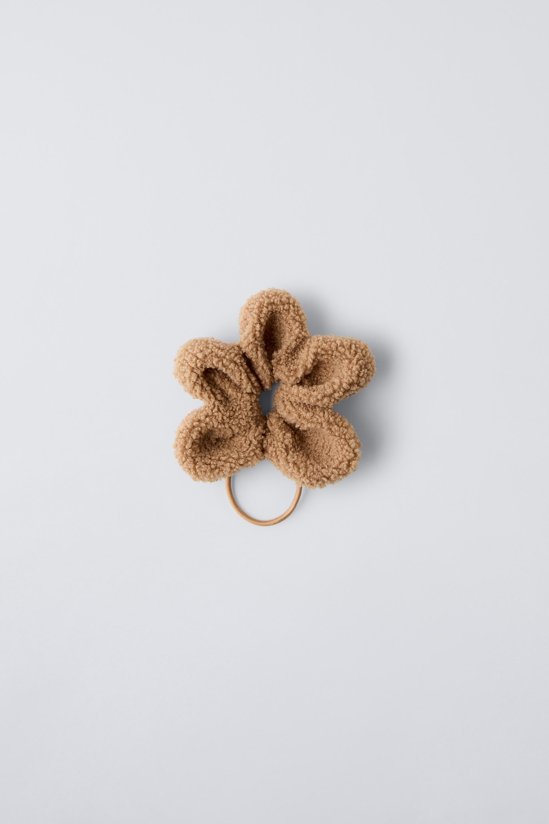 FLEECE FLOWER HAIR TIE ZARA