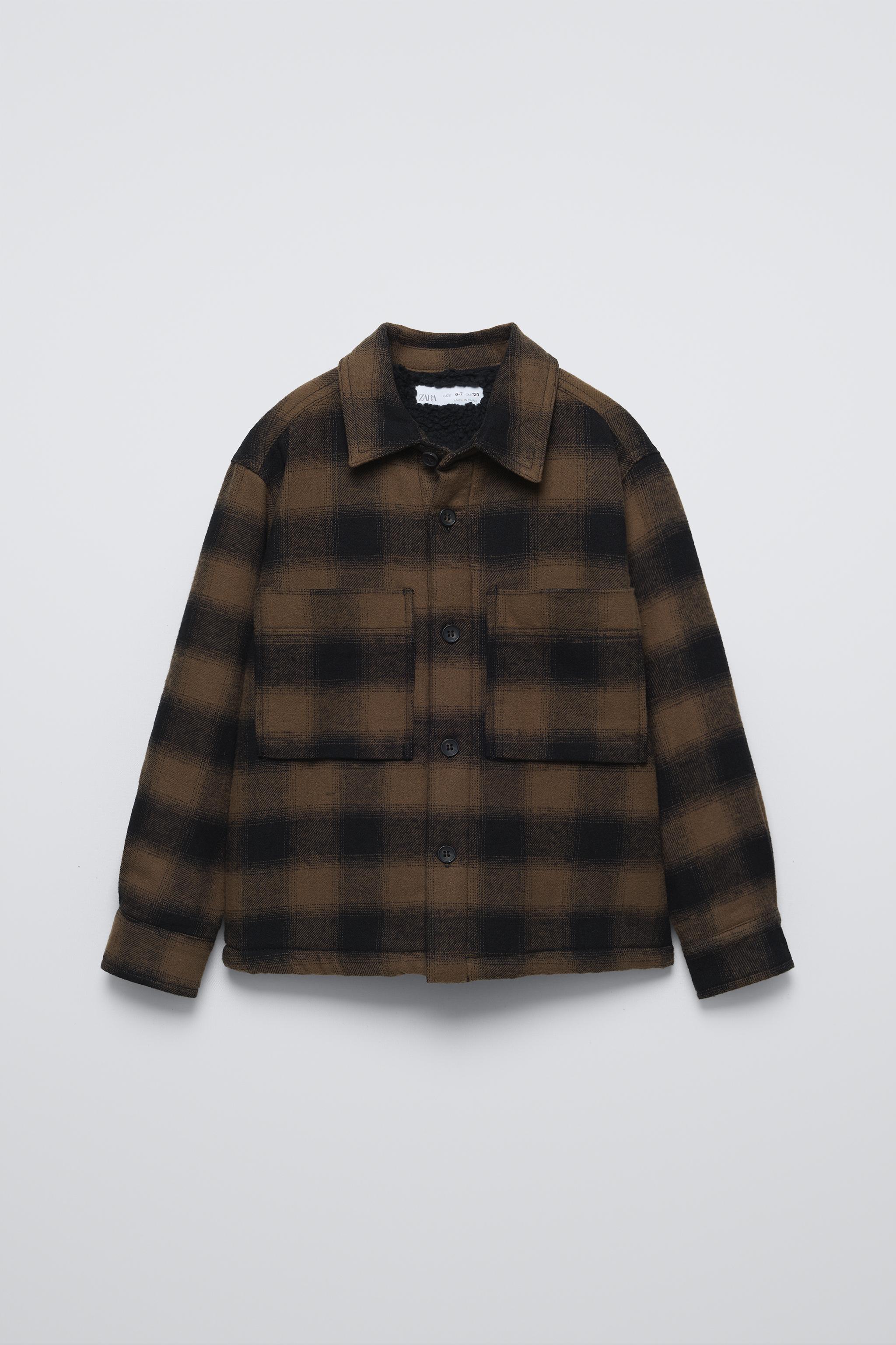  Ветровка Zara Fleece Plaid Overshirt ZARA