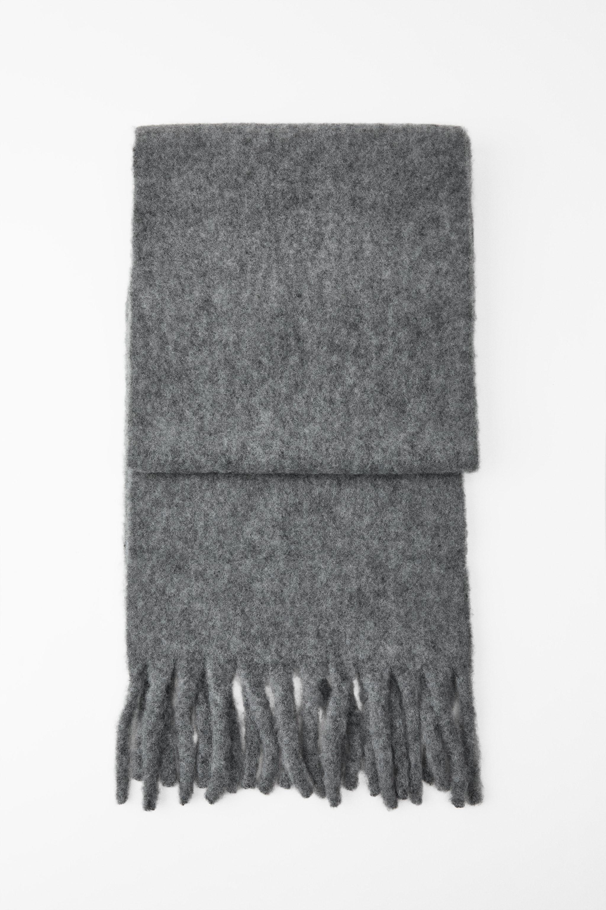 FRINGED WIDE SCARF ZARA