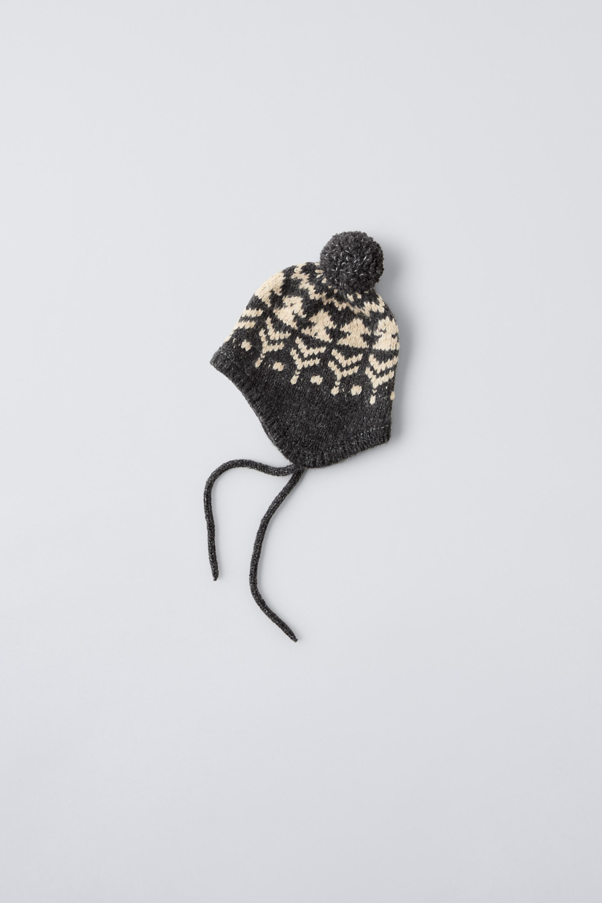 Шапка ушанка ZARA JACQUARD KNIT HAT ZARA