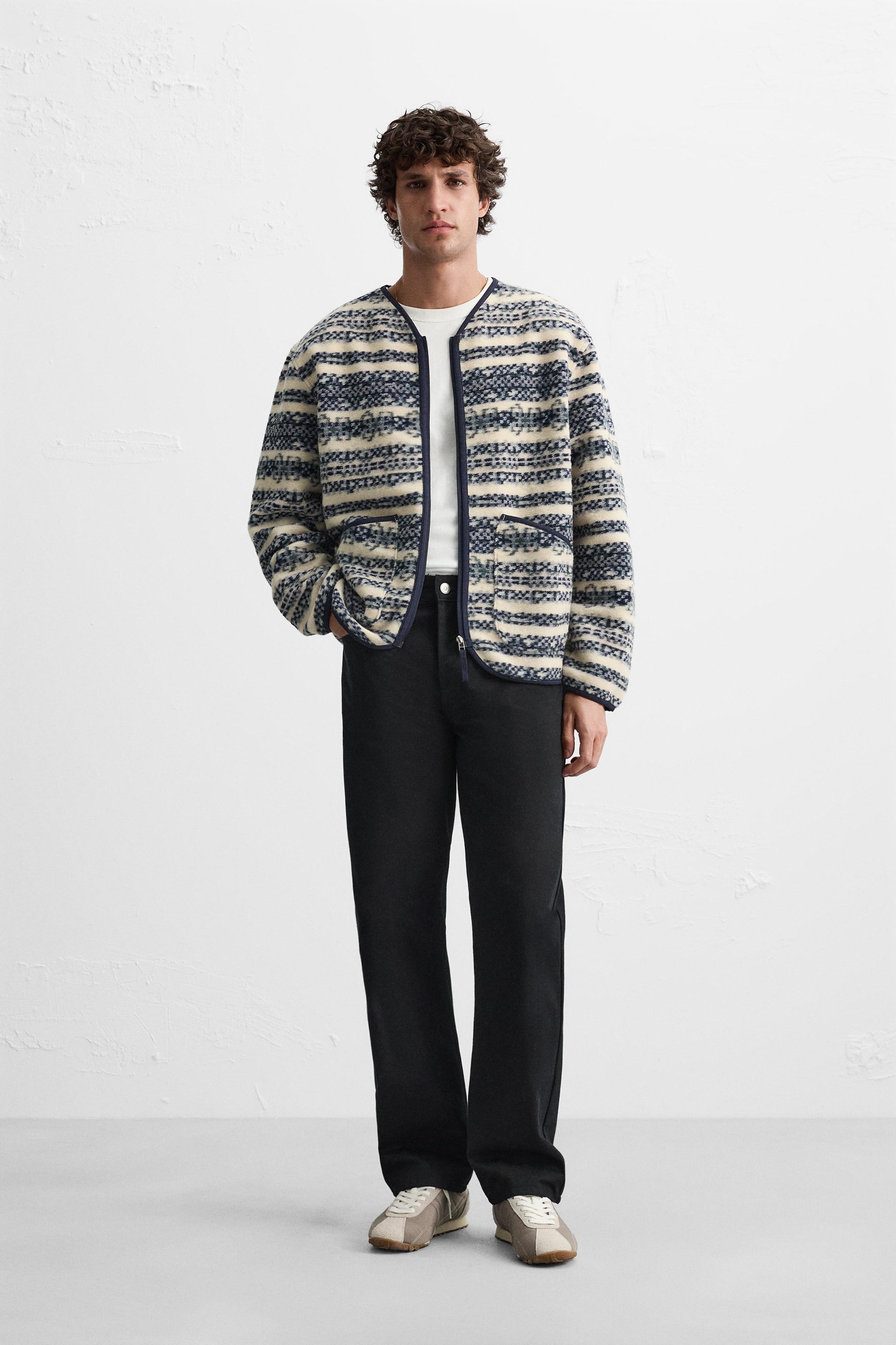  Толстовка ZARA JACQUARD ZIPPER CARDIGAN ZARA