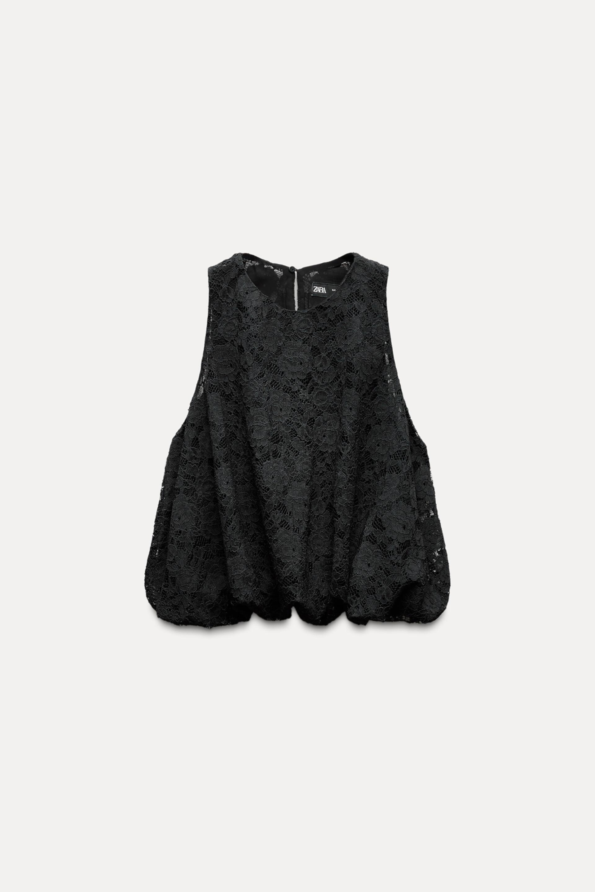 Женская Майка ZARA LACE BALLOON TOP ZARA