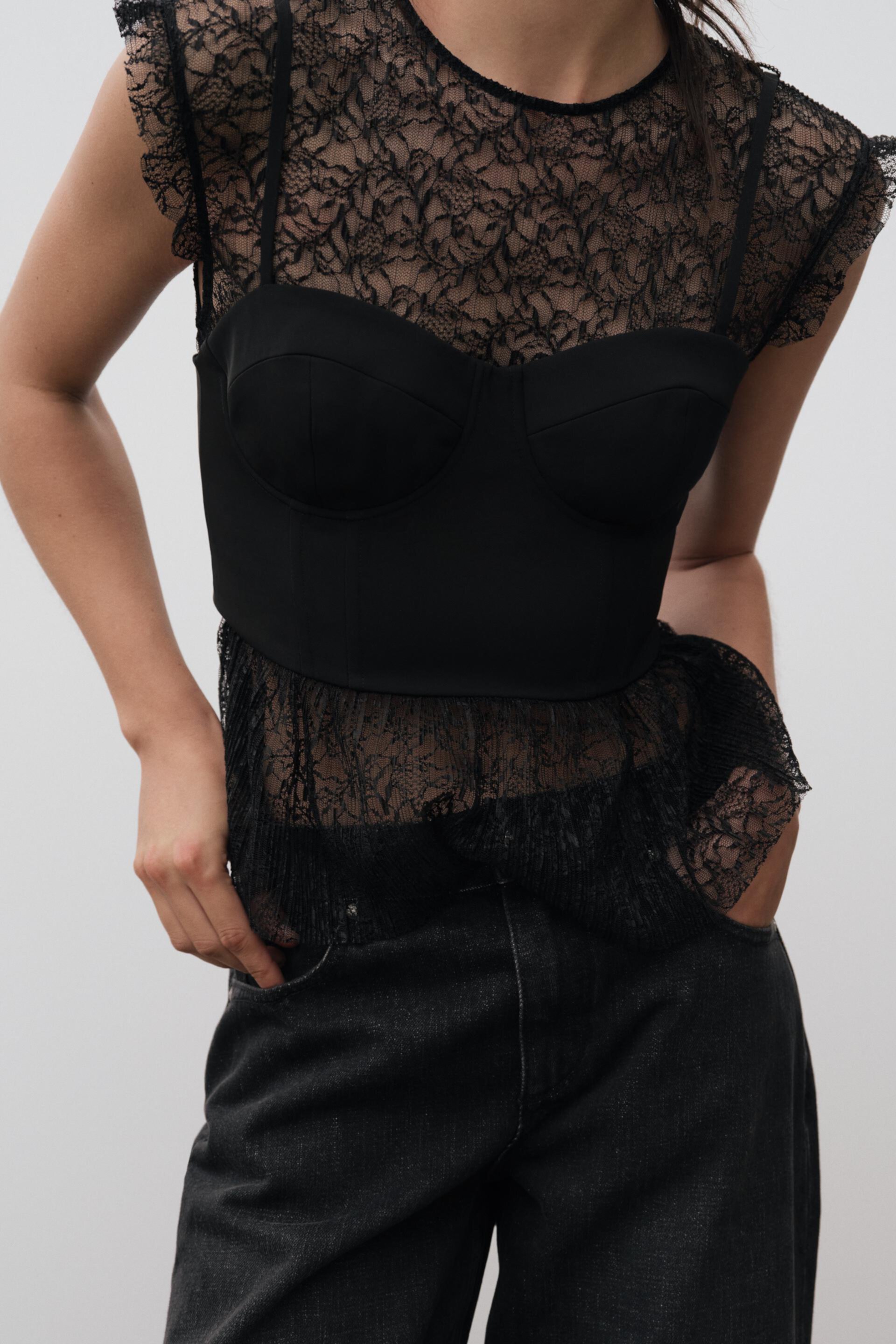 Женская Майка ZARA LACE TOP ZARA