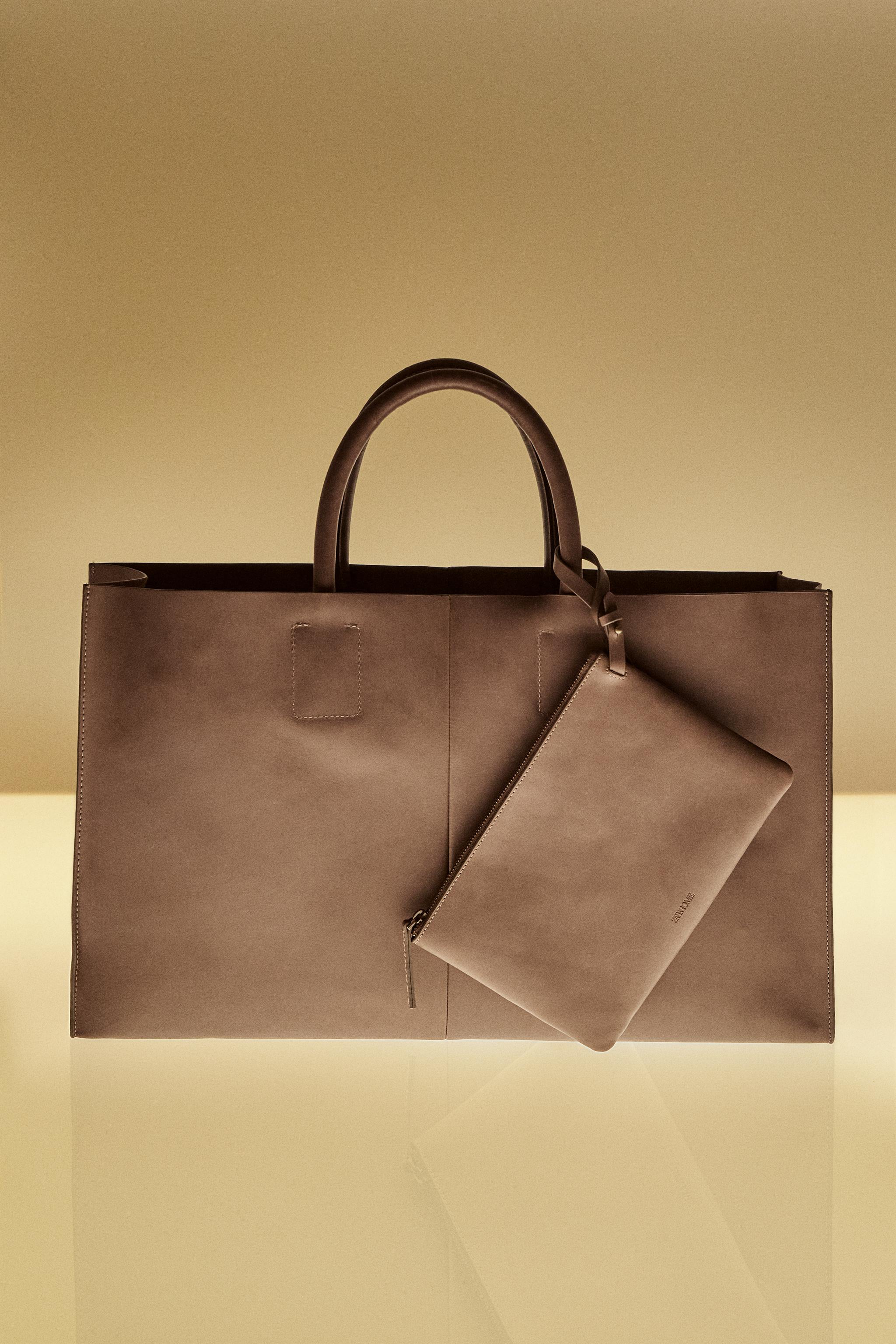 LEATHER TOTE BAG Zara Home