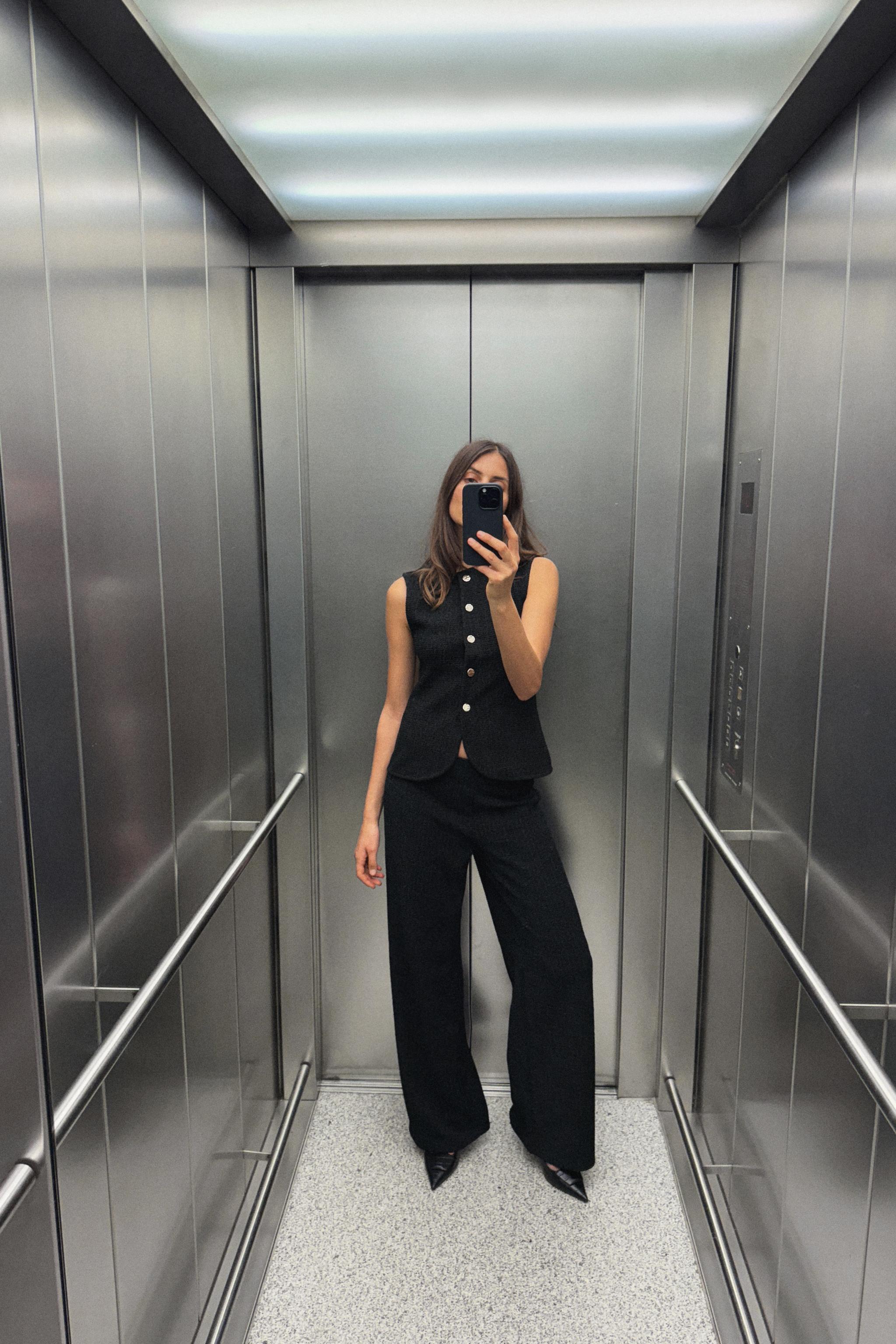 Женский Жилет для костюма Zara LONG STRUCTURED VEST TOP ZARA