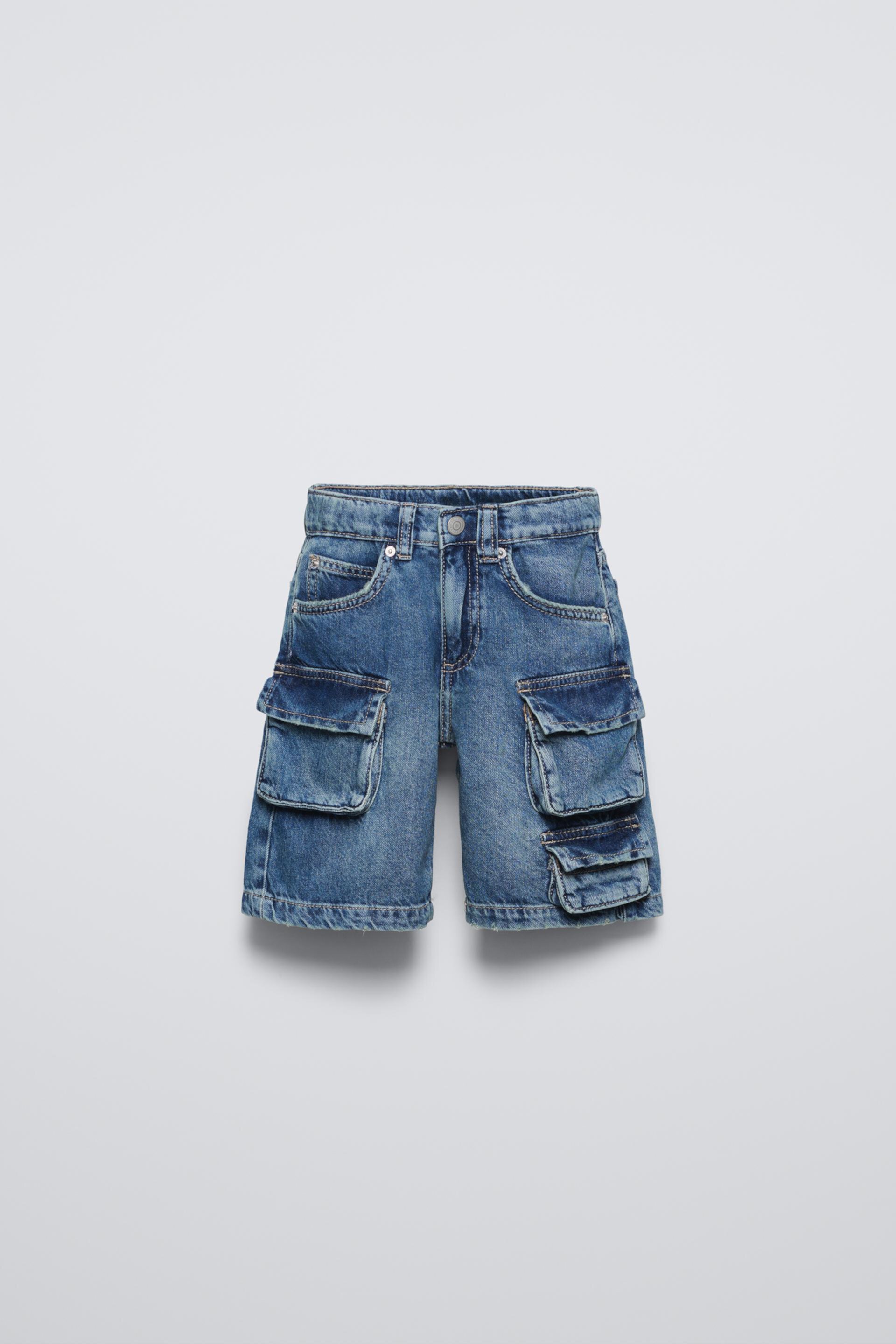 MULTIPOCKET DENIM JORTS ZARA