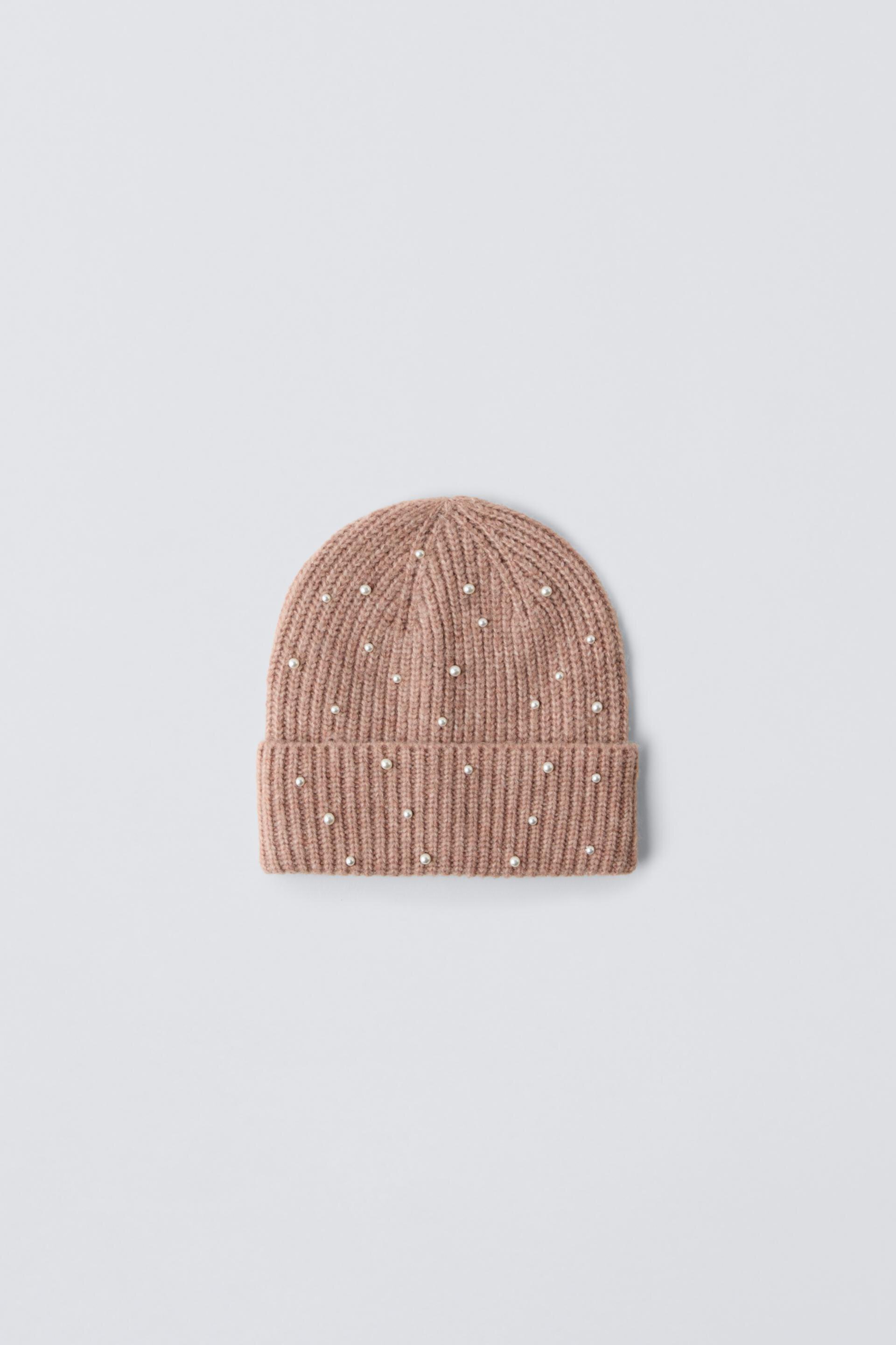 PEARLY KNIT HAT ZARA