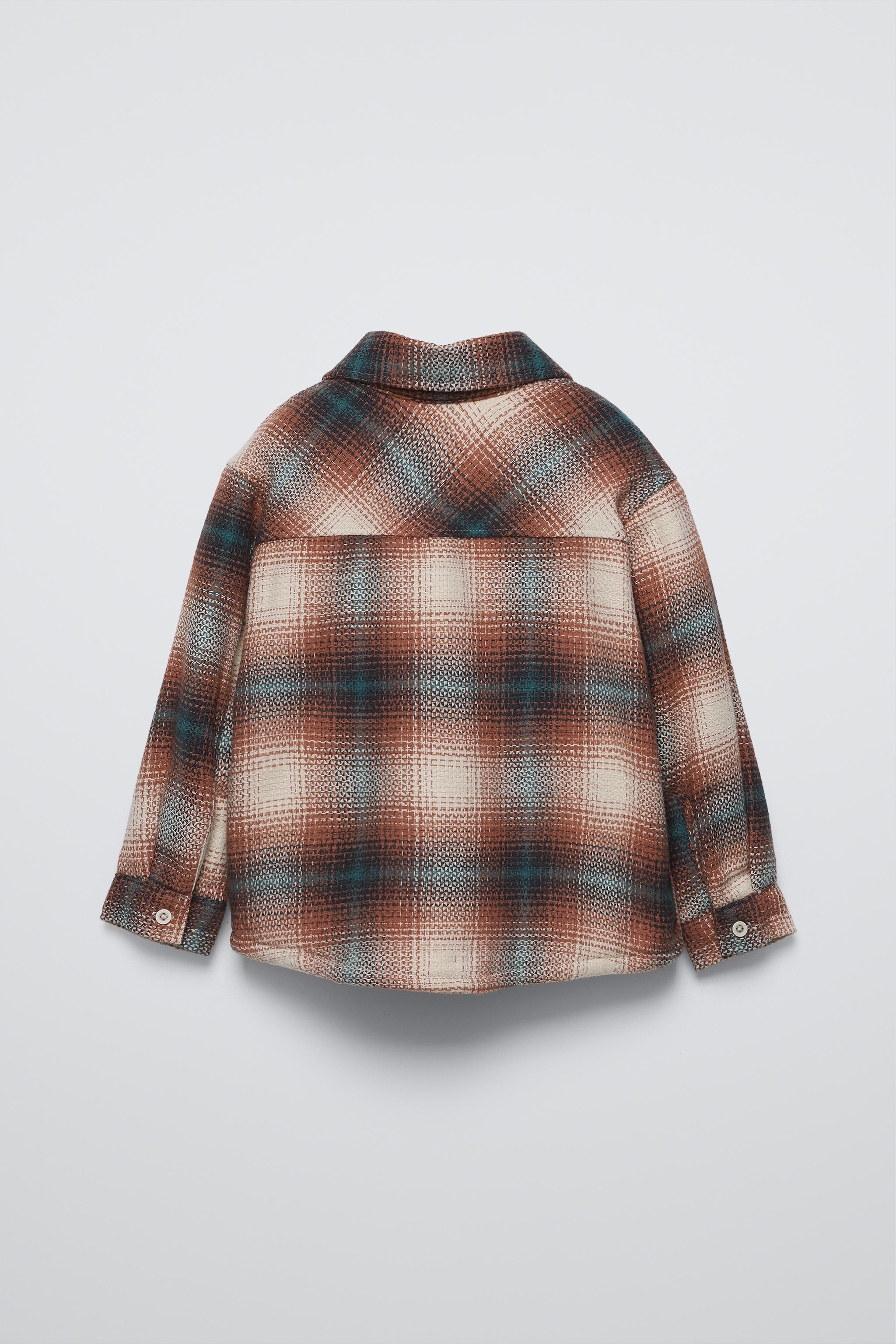  Рубашка Zara PLAID FLEECE OVERSHIRT ZARA