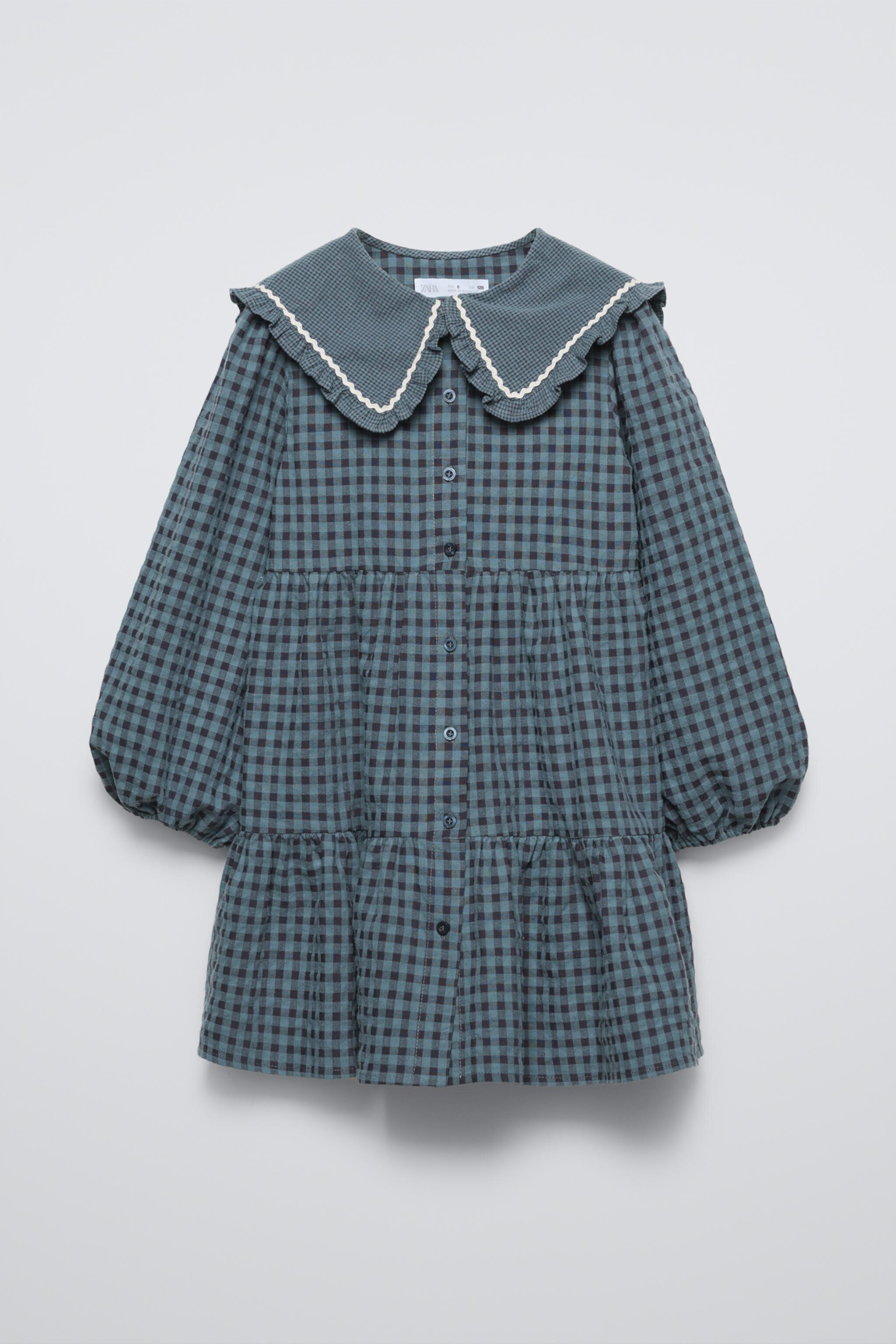 PLAID PETER PAN COLLAR DRESS ZARA