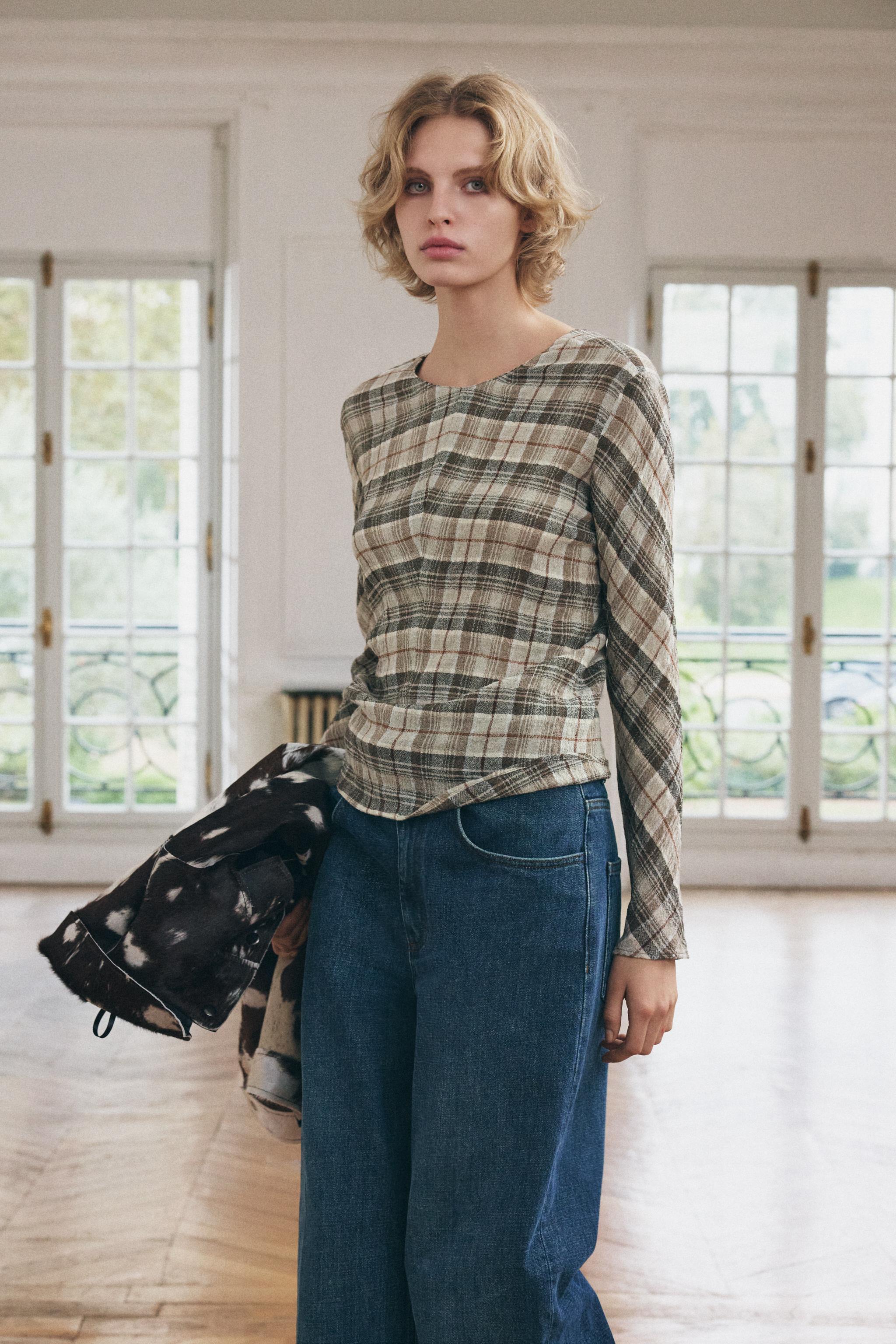 Женский Пуловер Zara PLAID TOP ZW COLLECTION ZARA