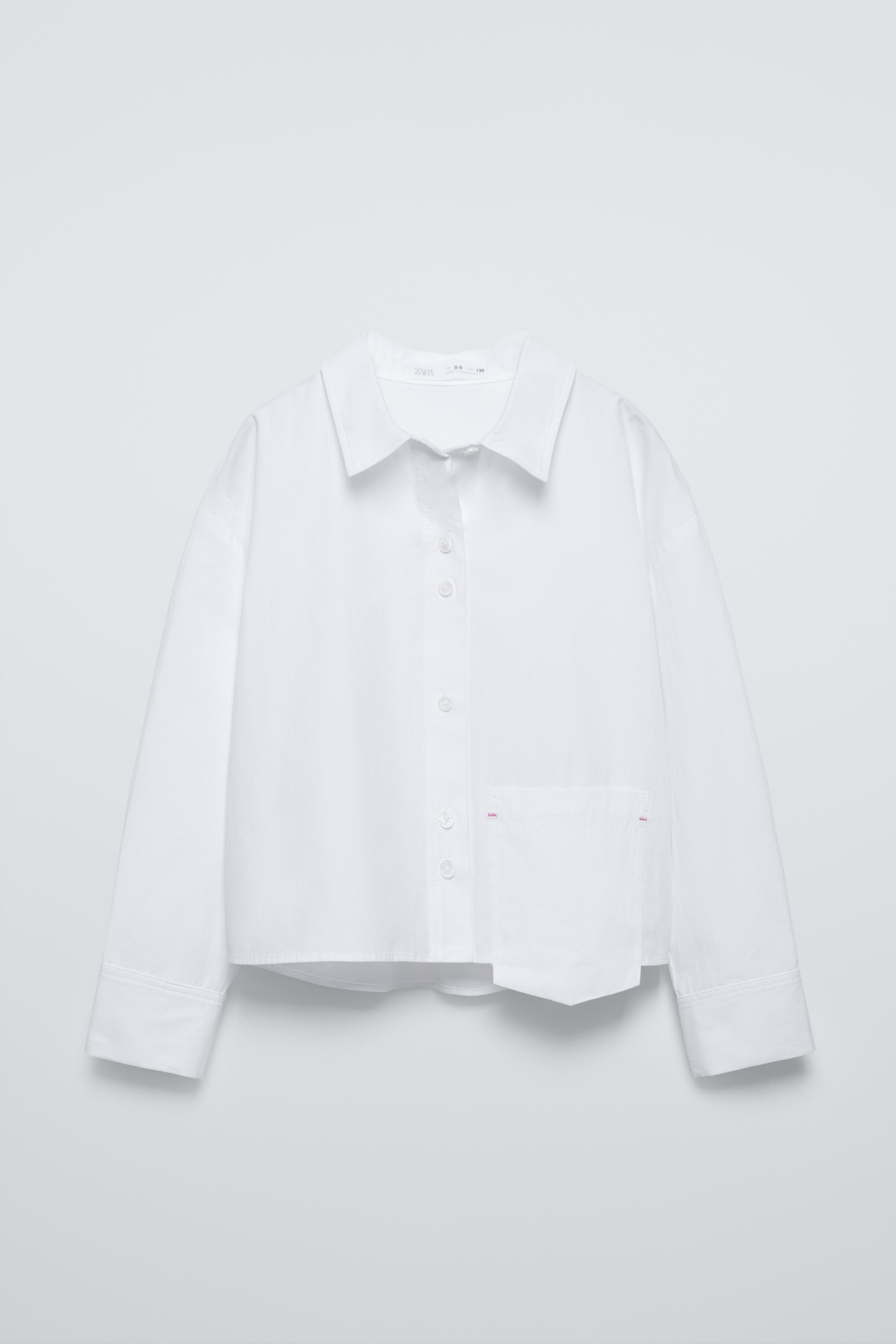 POPLIN POCKET SHIRT WITH TOPSTITCHING ZARA