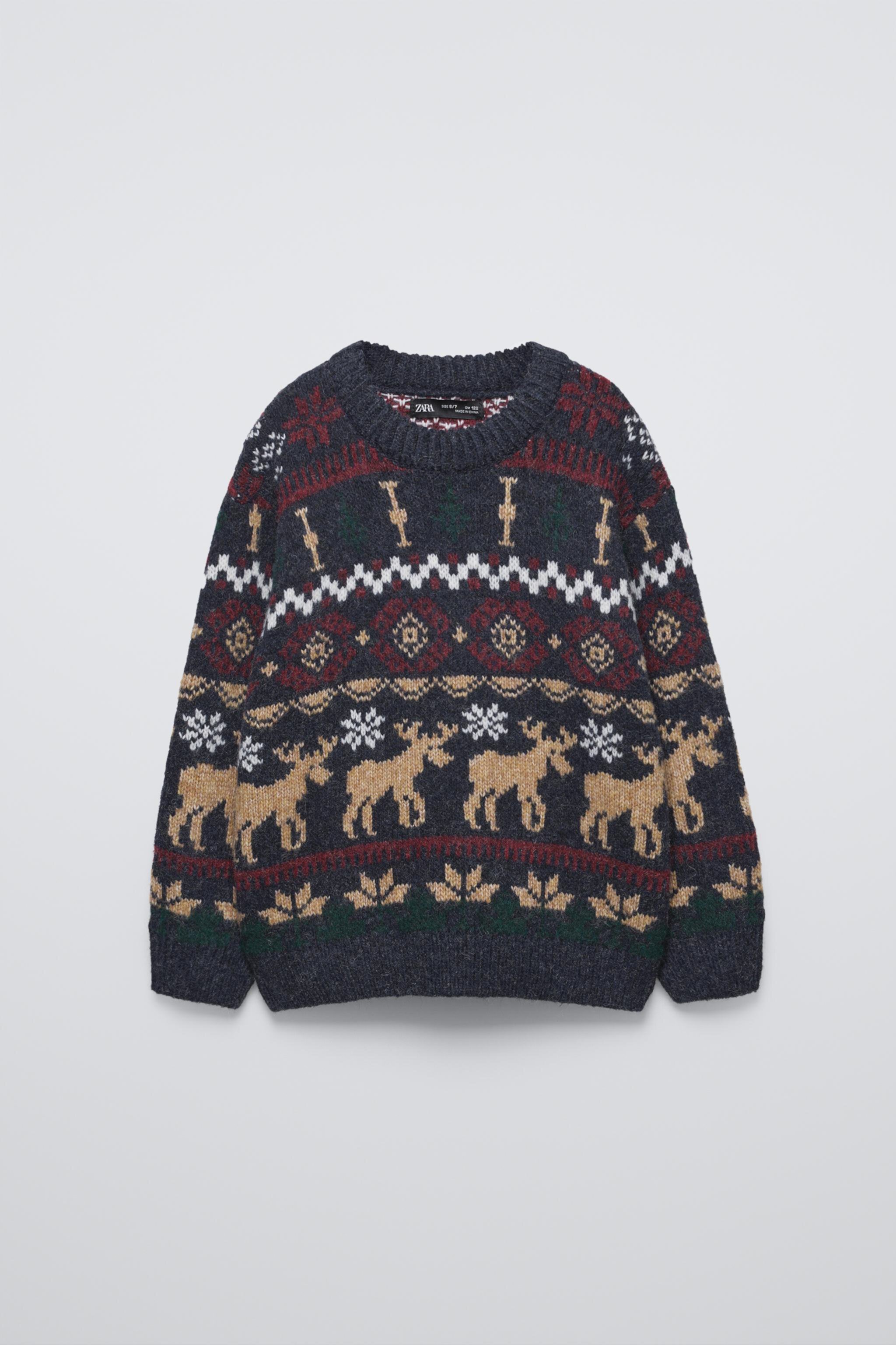 PRINTED KNIT SWEATER ZARA