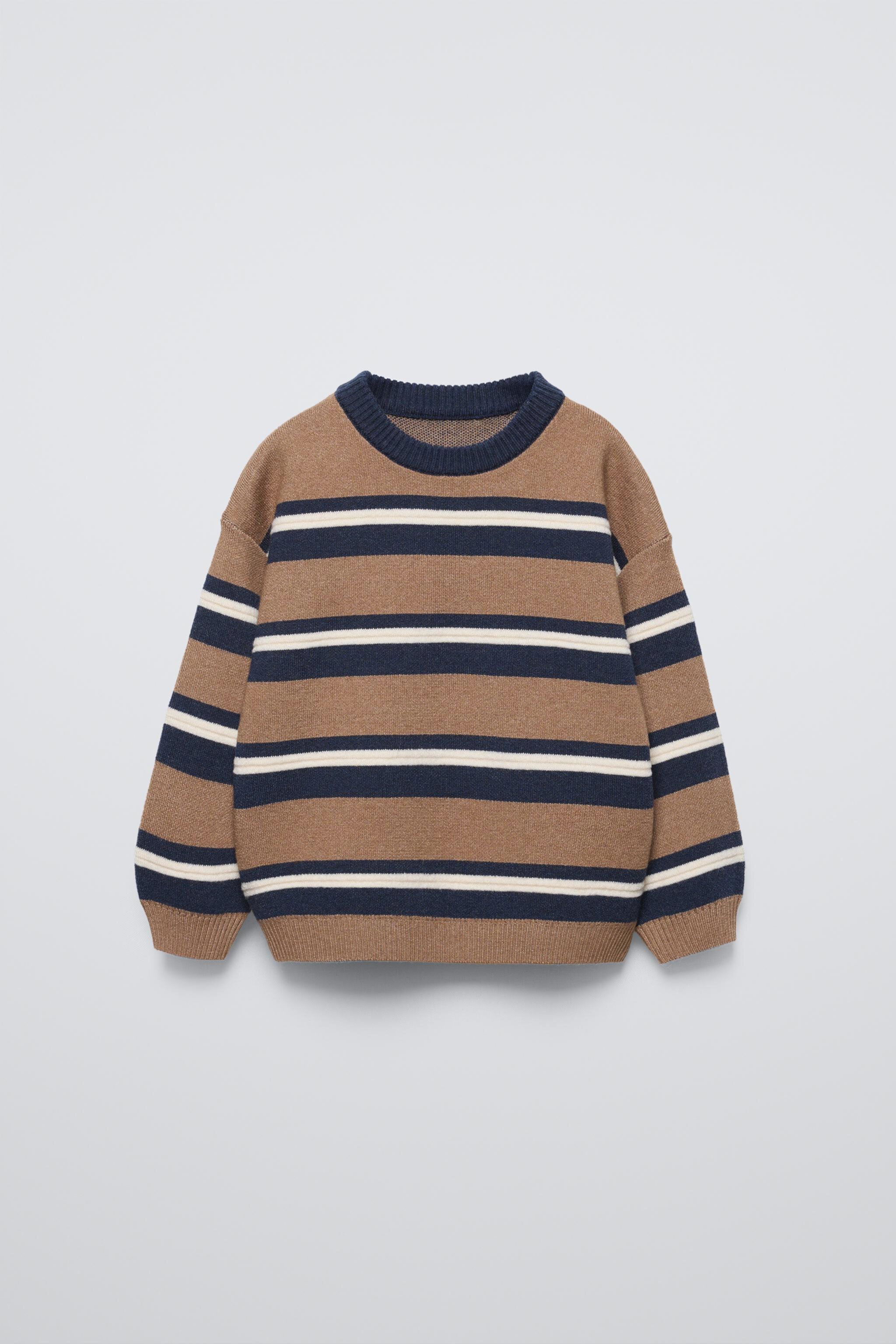 RAISED STRIPED KNIT SWEATER ZARA