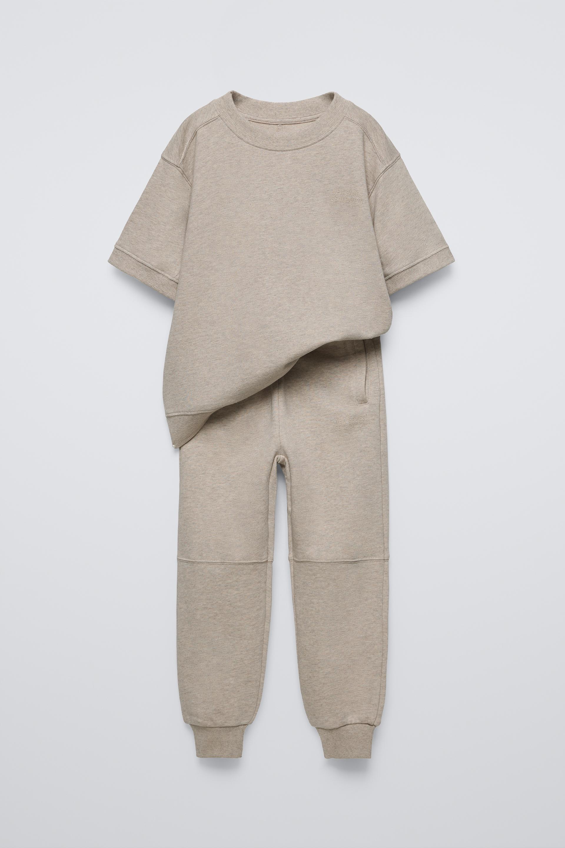 RAISED TEXT T-SHIRT AND JOGGERS MATCHING SET ZARA