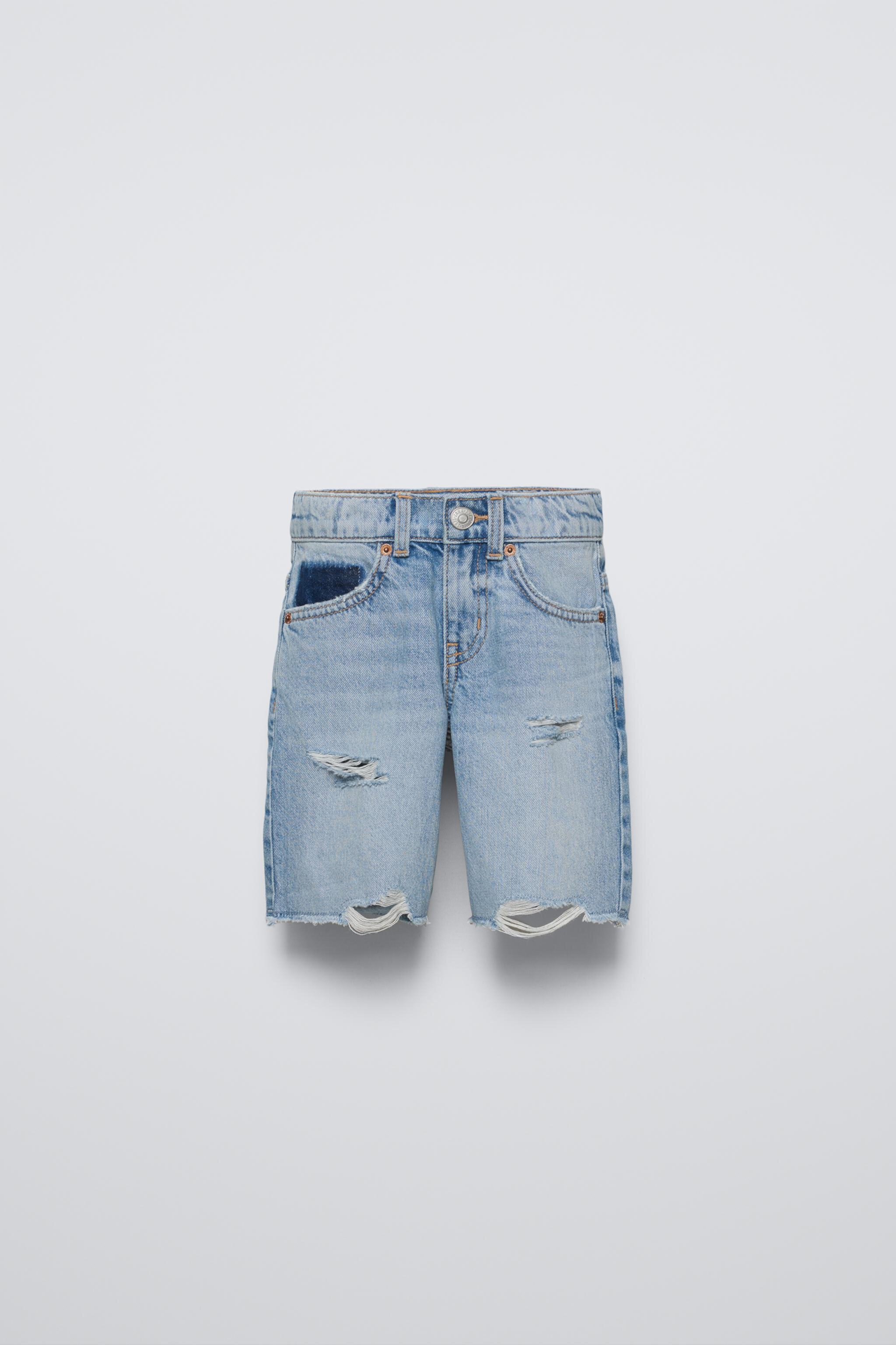  Джинсовые Шорты ZARA RIPPED DENIM SHORTS ZARA