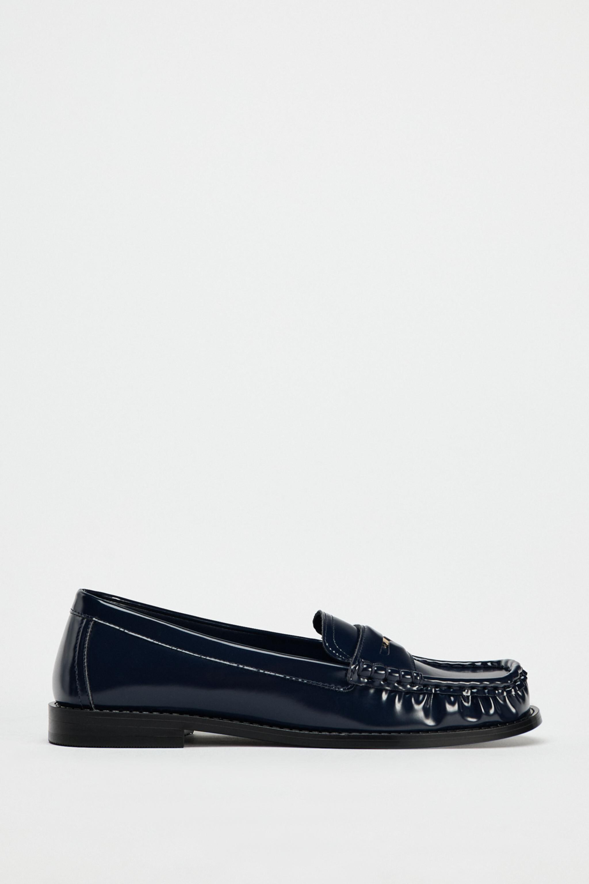 Женские Лоферы ZARA RUCHED LOAFERS WITH METALLIC DETAILS ZARA