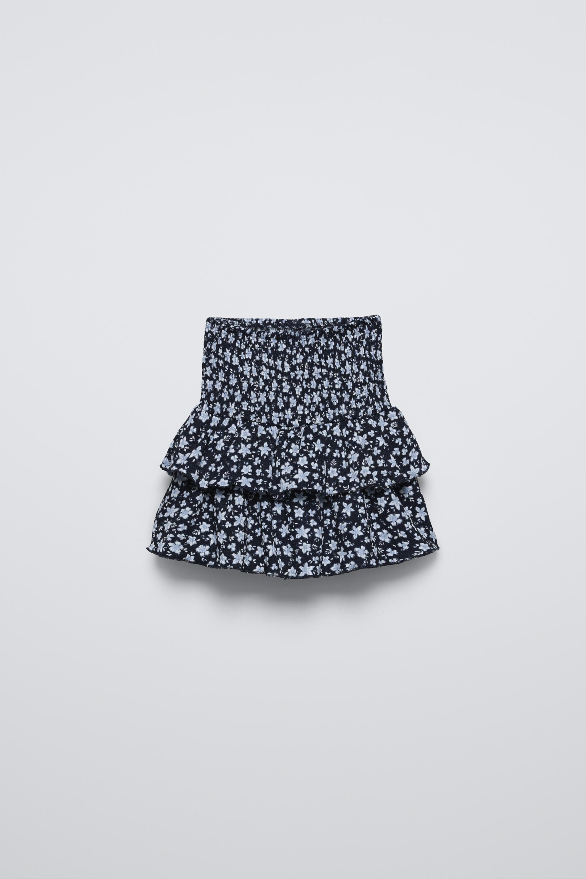 RUFFLED FLORAL SKORT ZARA