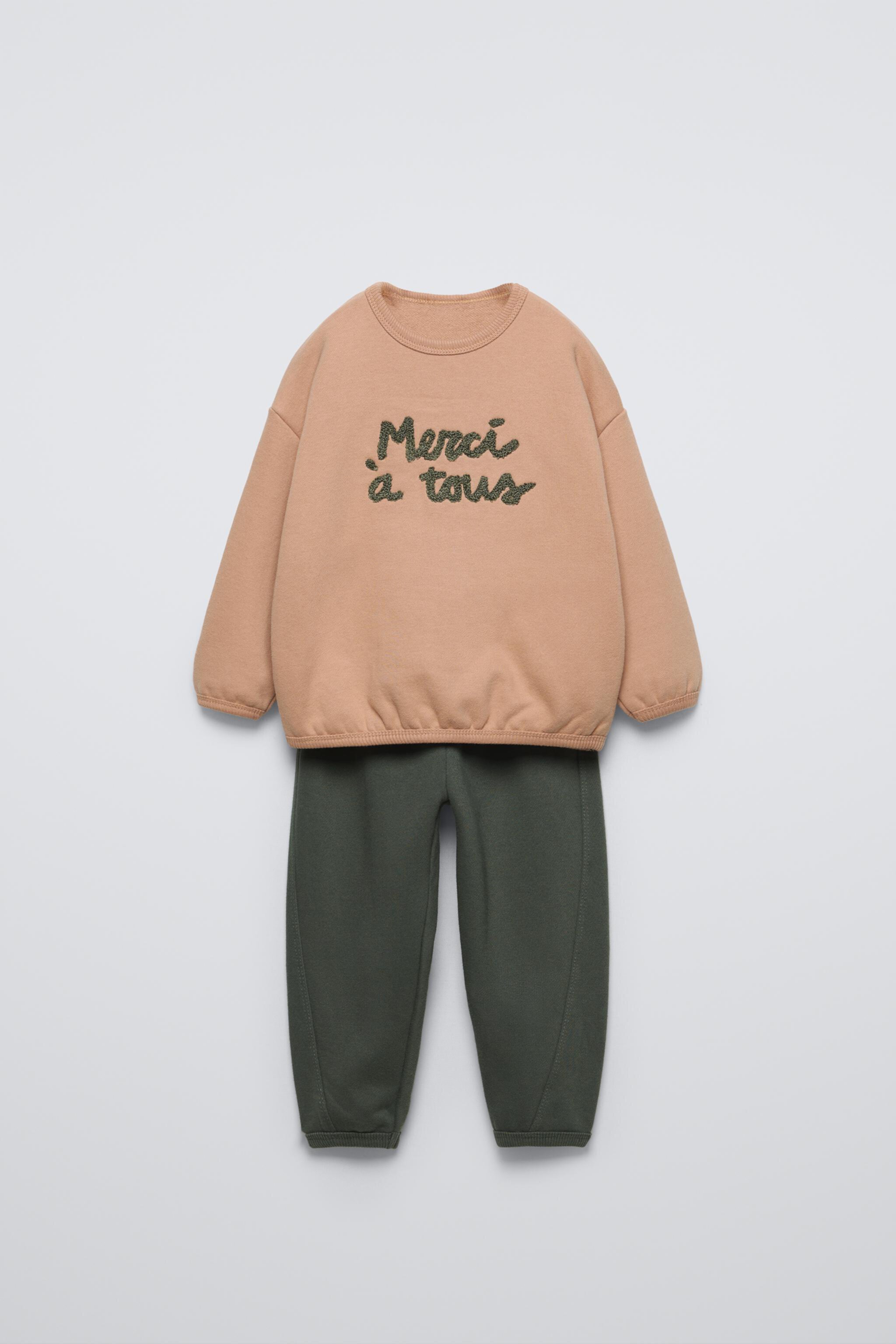 RUFFLY TEXT SWEATSHIRT AND JOGGERS MATCHING SET ZARA