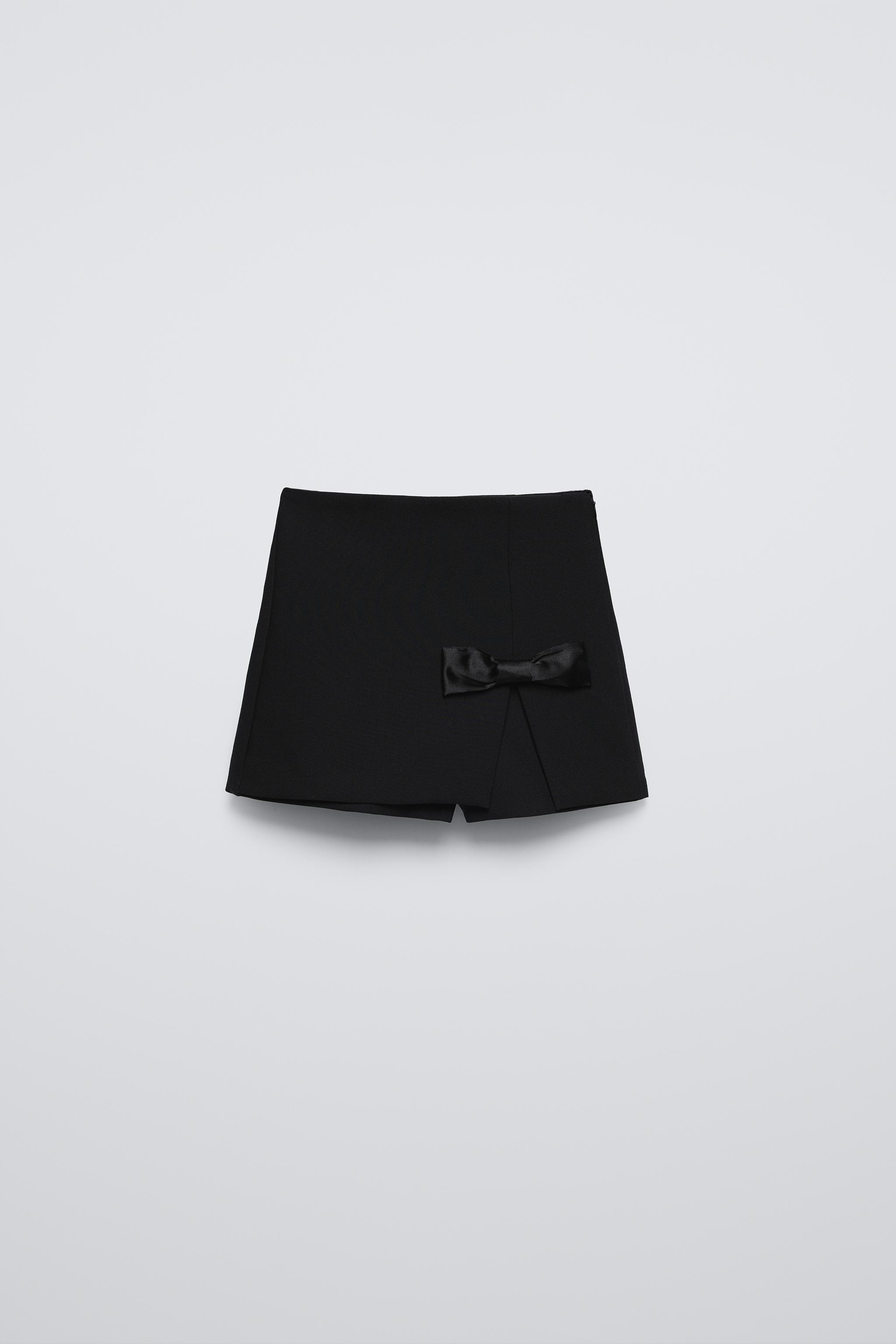  Юбка Zara SATIN EFFECT BOW SKORT ZARA