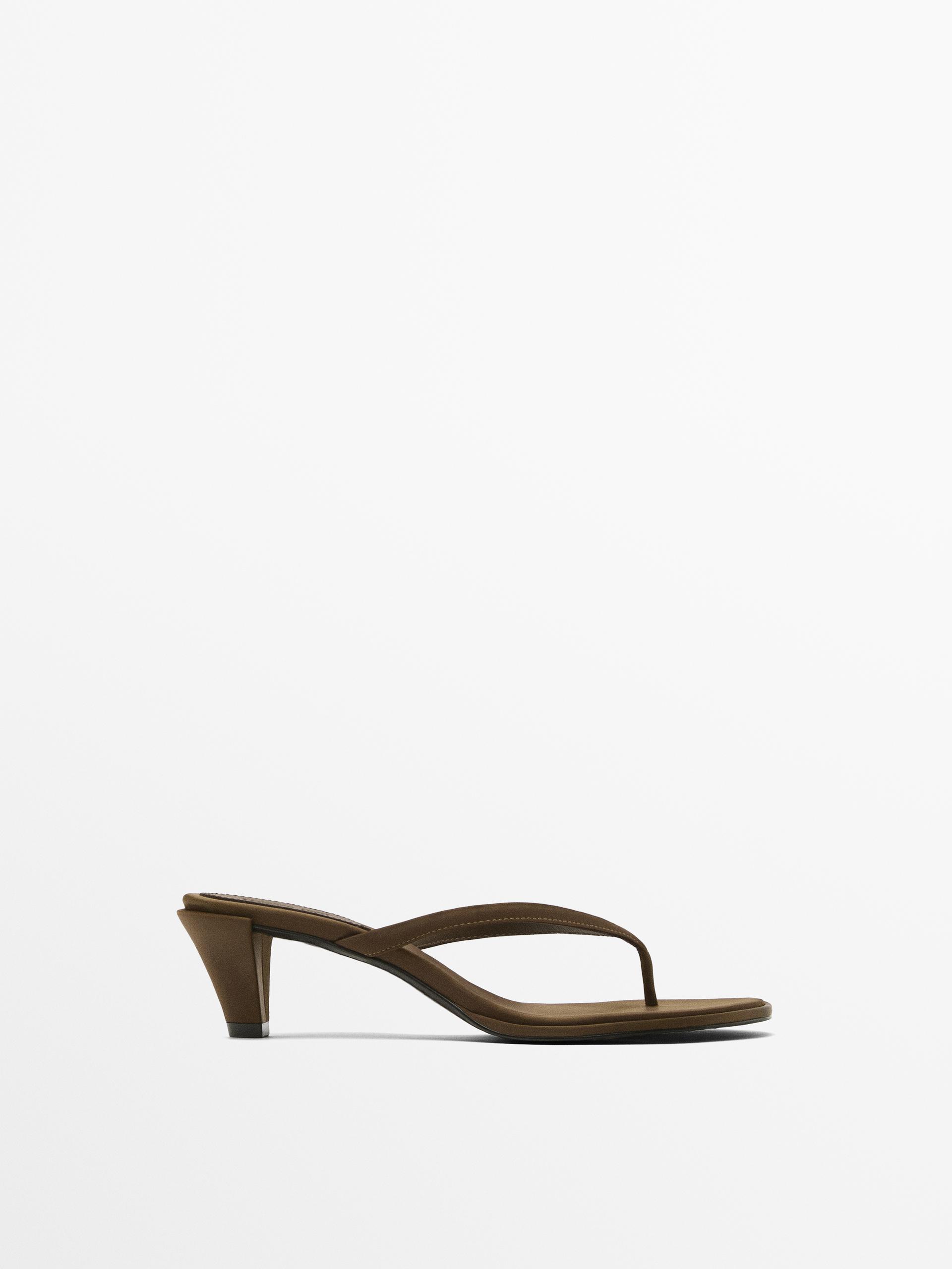 Satin heeled sandals - Limited Edition Massimo Dutti