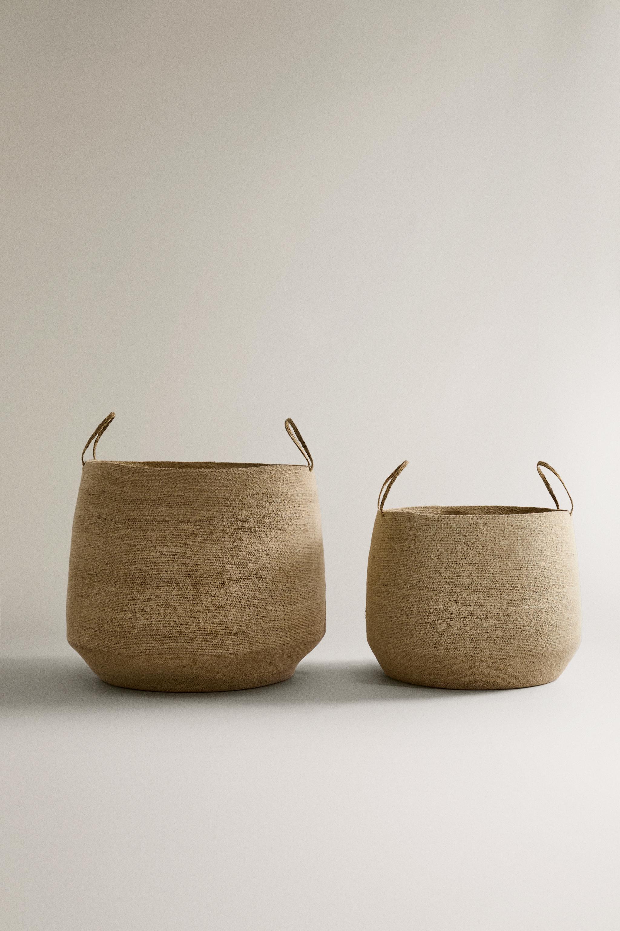 SEAGRASS BASKETS WITH HANDLES Zara Home