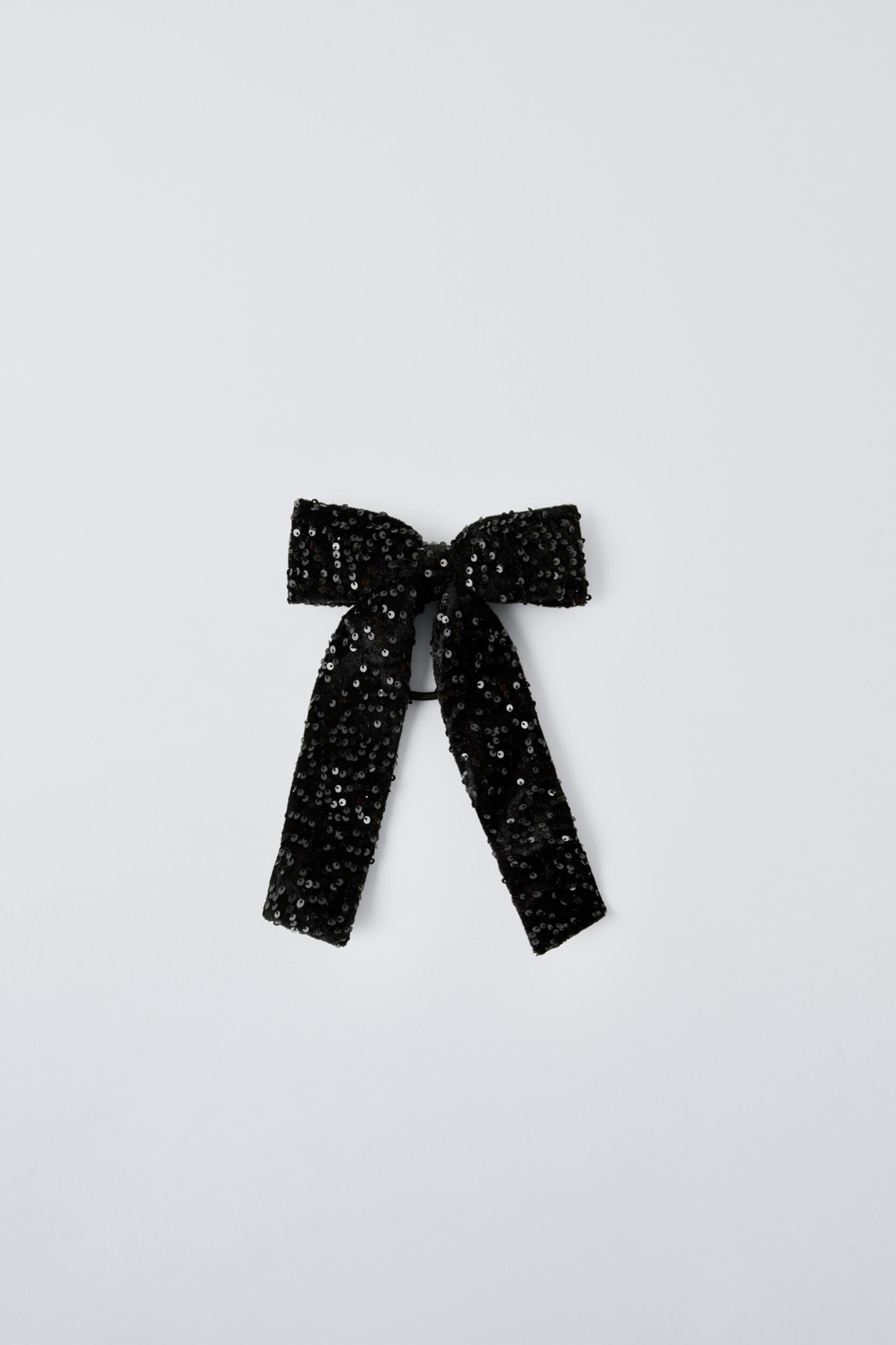 SEQUIN BOW HAIR TIE ZARA