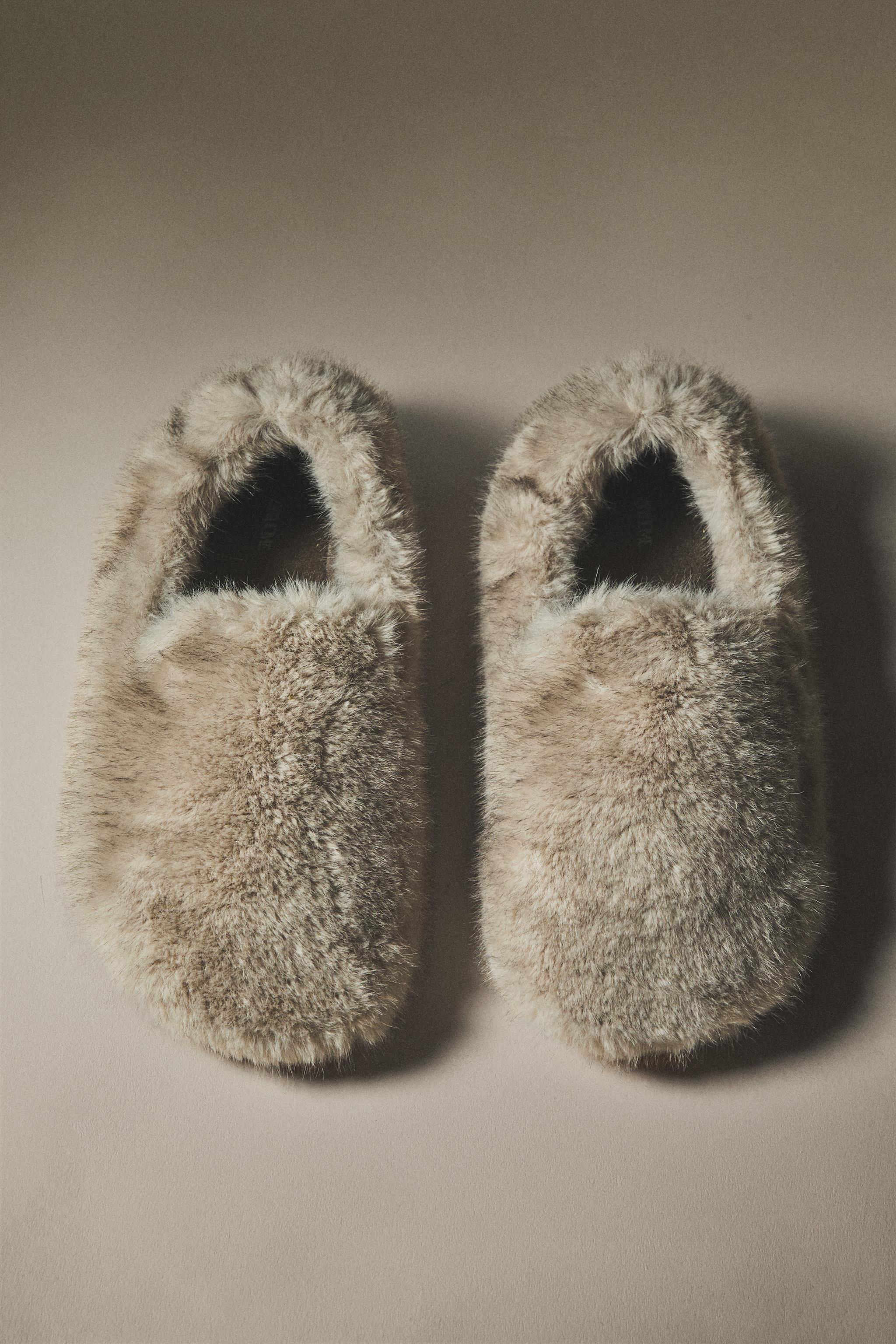  Тапочки Zara Home SOFT FAUX FUR LOAFERS Zara Home