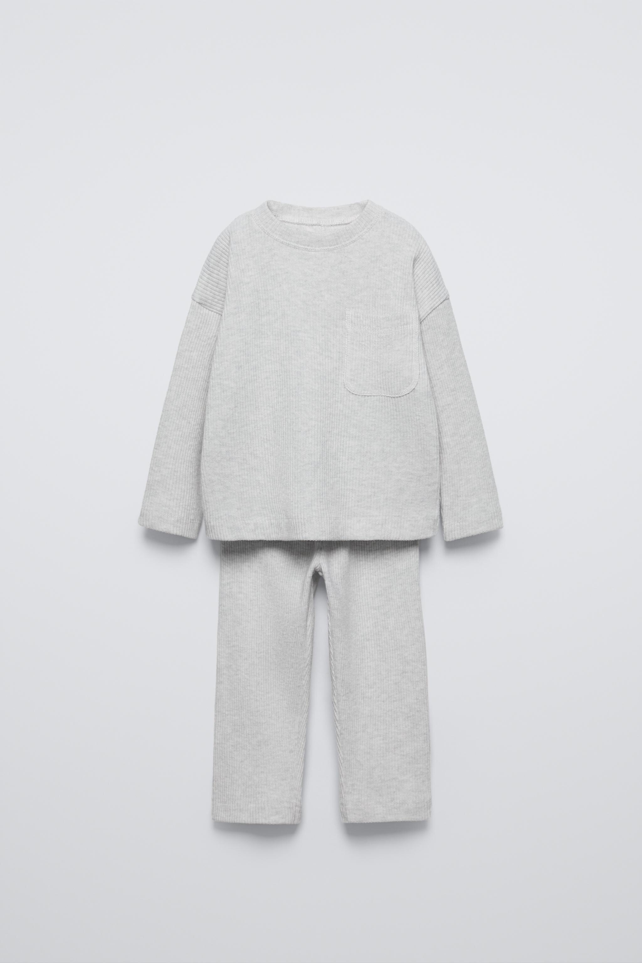 SOFT TOUCH RIBBED T-SHIRT AND PANTS MATCHING SET ZARA