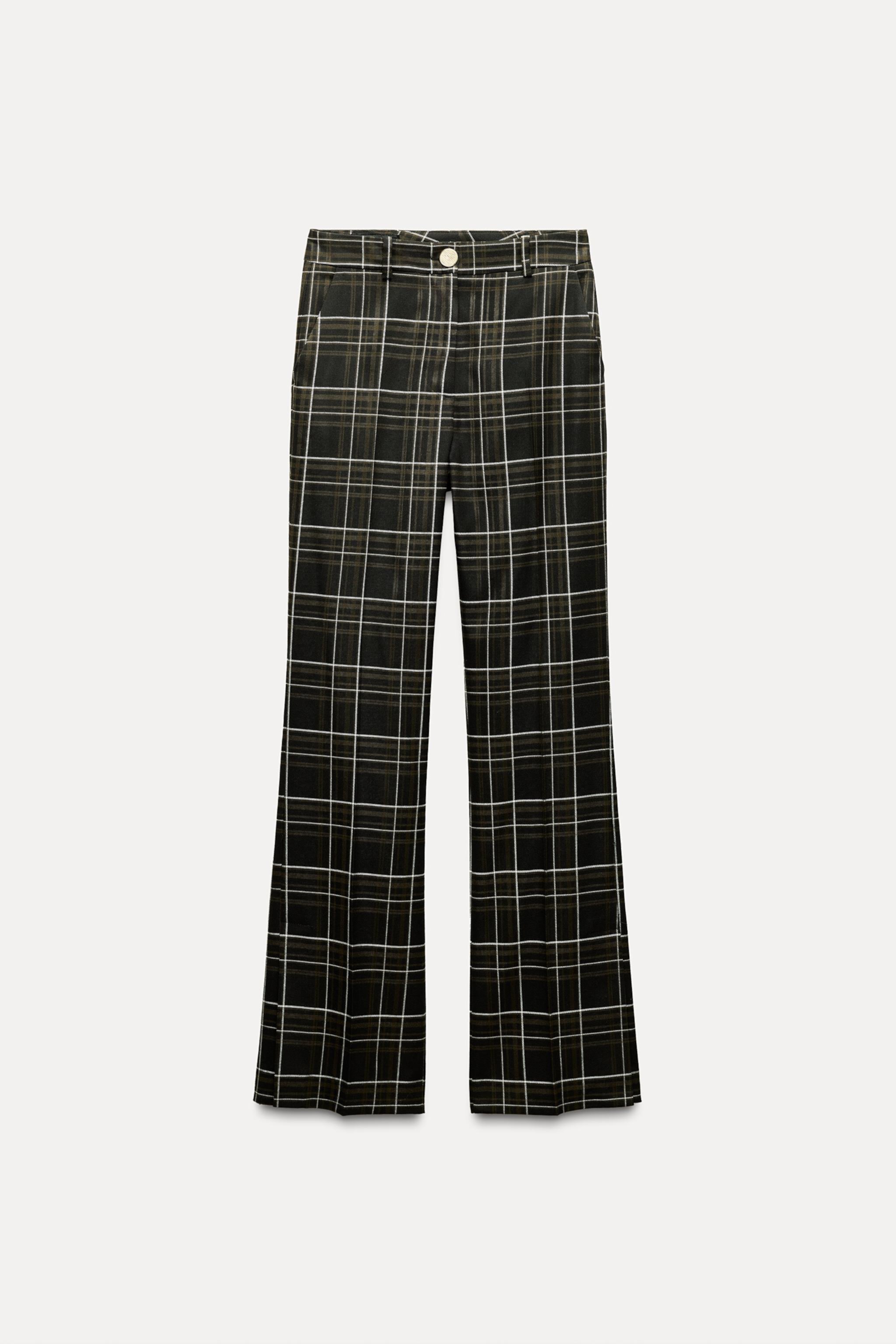 Женские Повседневные брюки ZARA STRAIGHT FIT PLAID ZARA