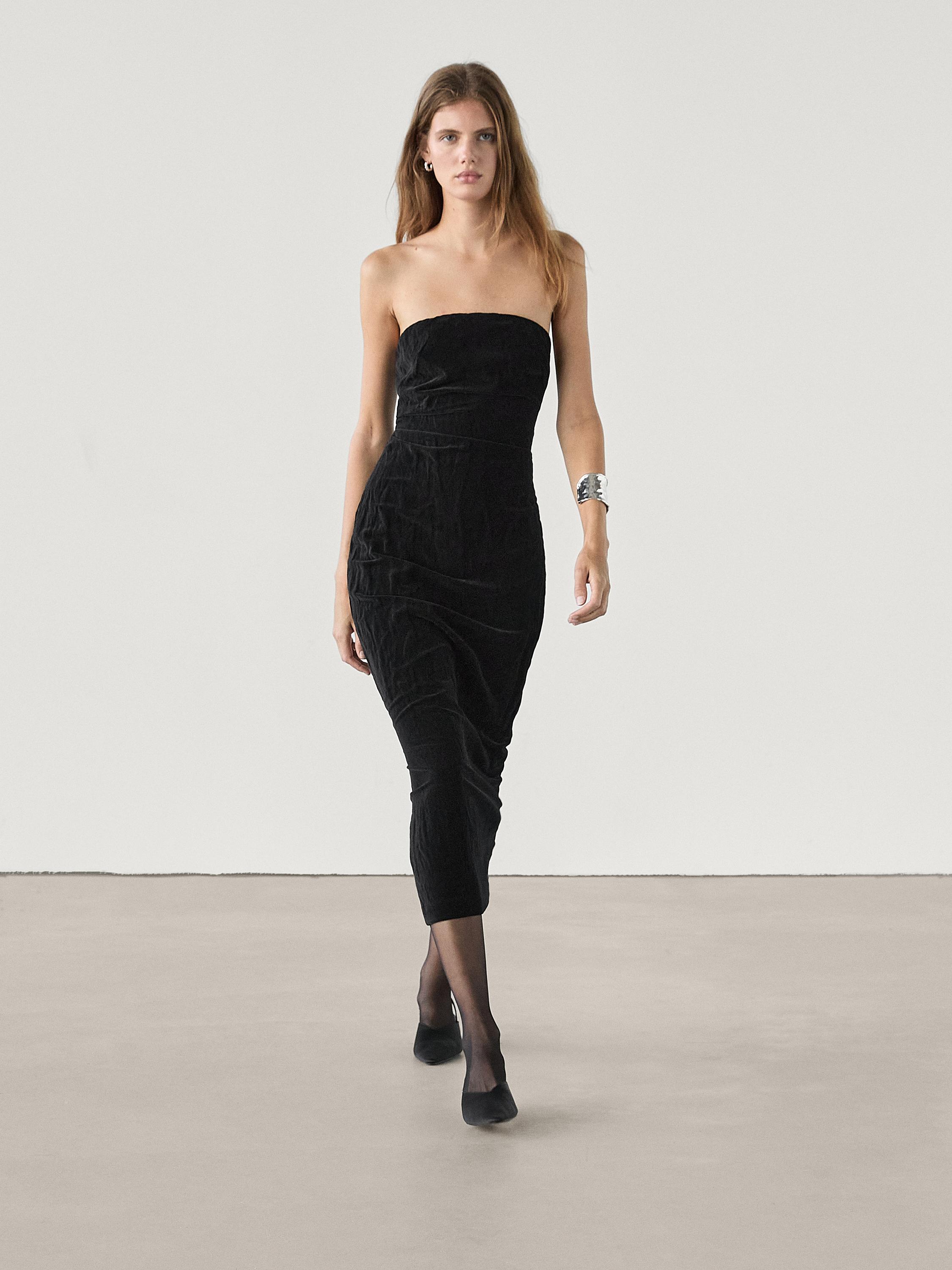 Strapless dress Massimo Dutti