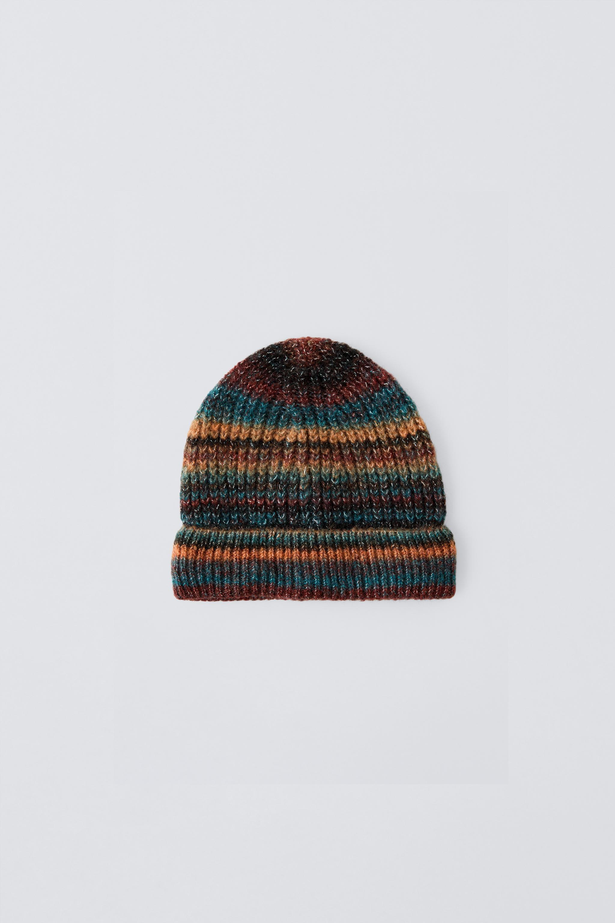 STRIPED KNIT HAT ZARA