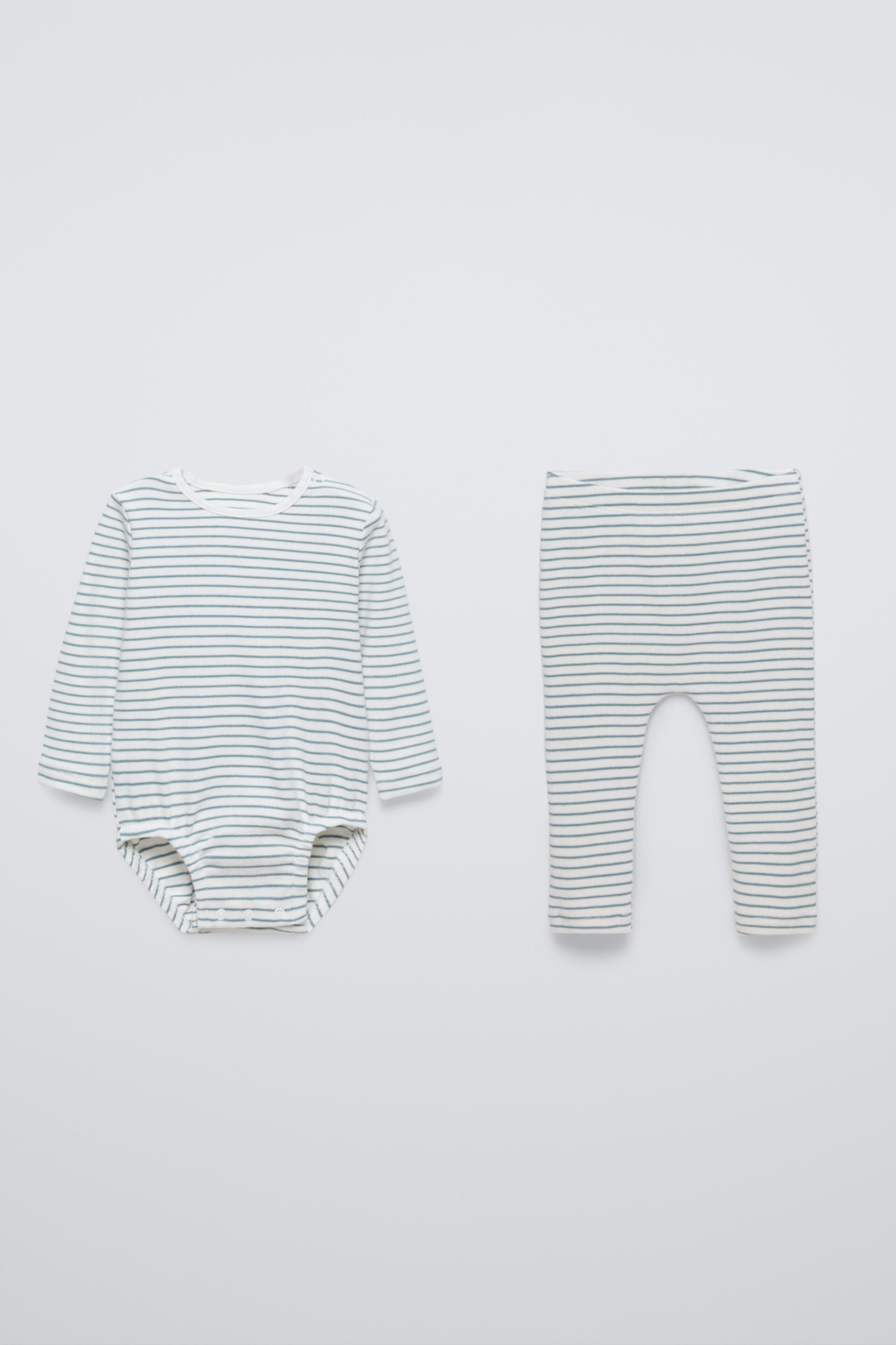 STRIPED RIBBED BODYSUIT AND LEGGINGS PACK ZARA