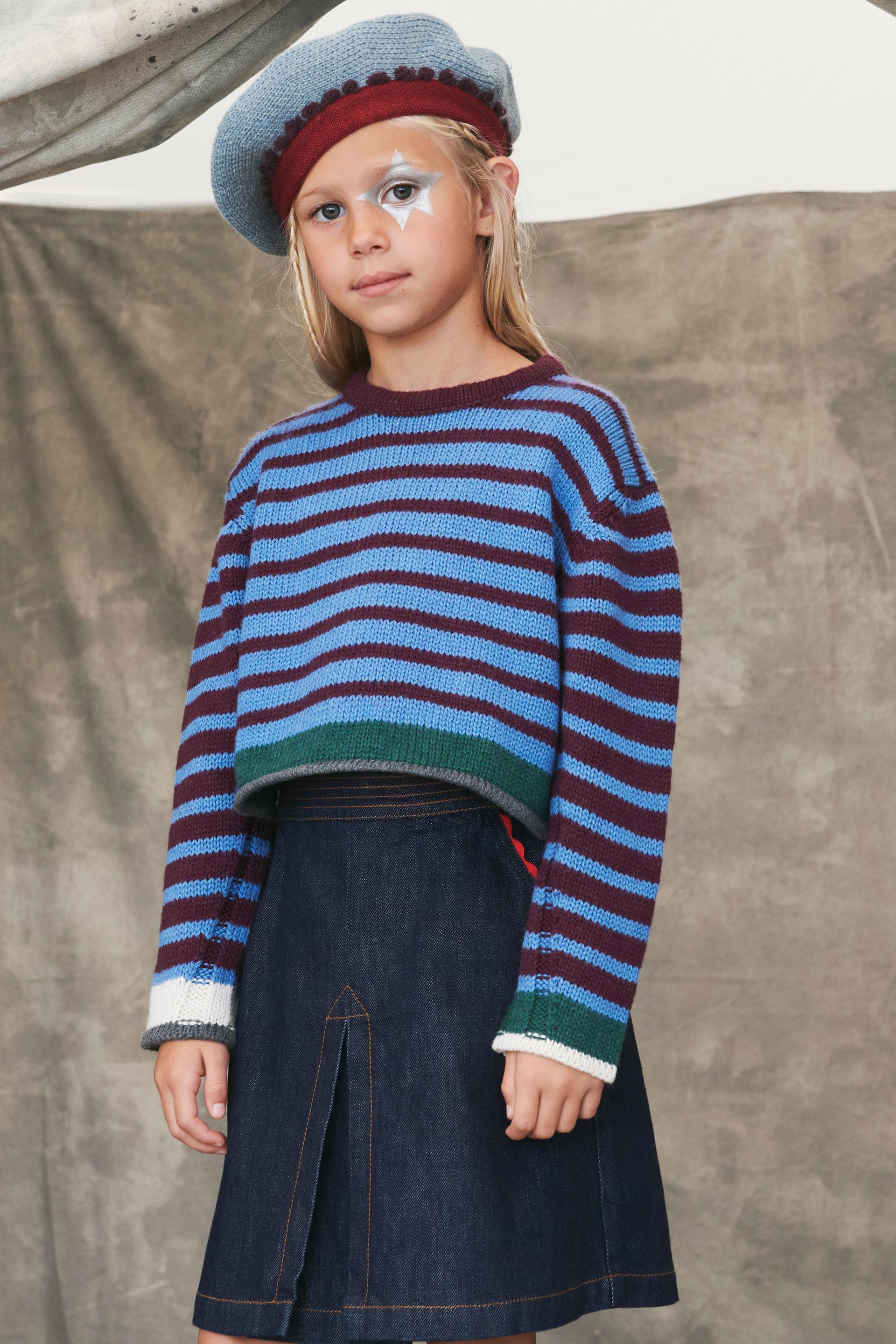 STRIPED WOOL BLEND CROPPED SWEATER LIMITED EDITION ZARA