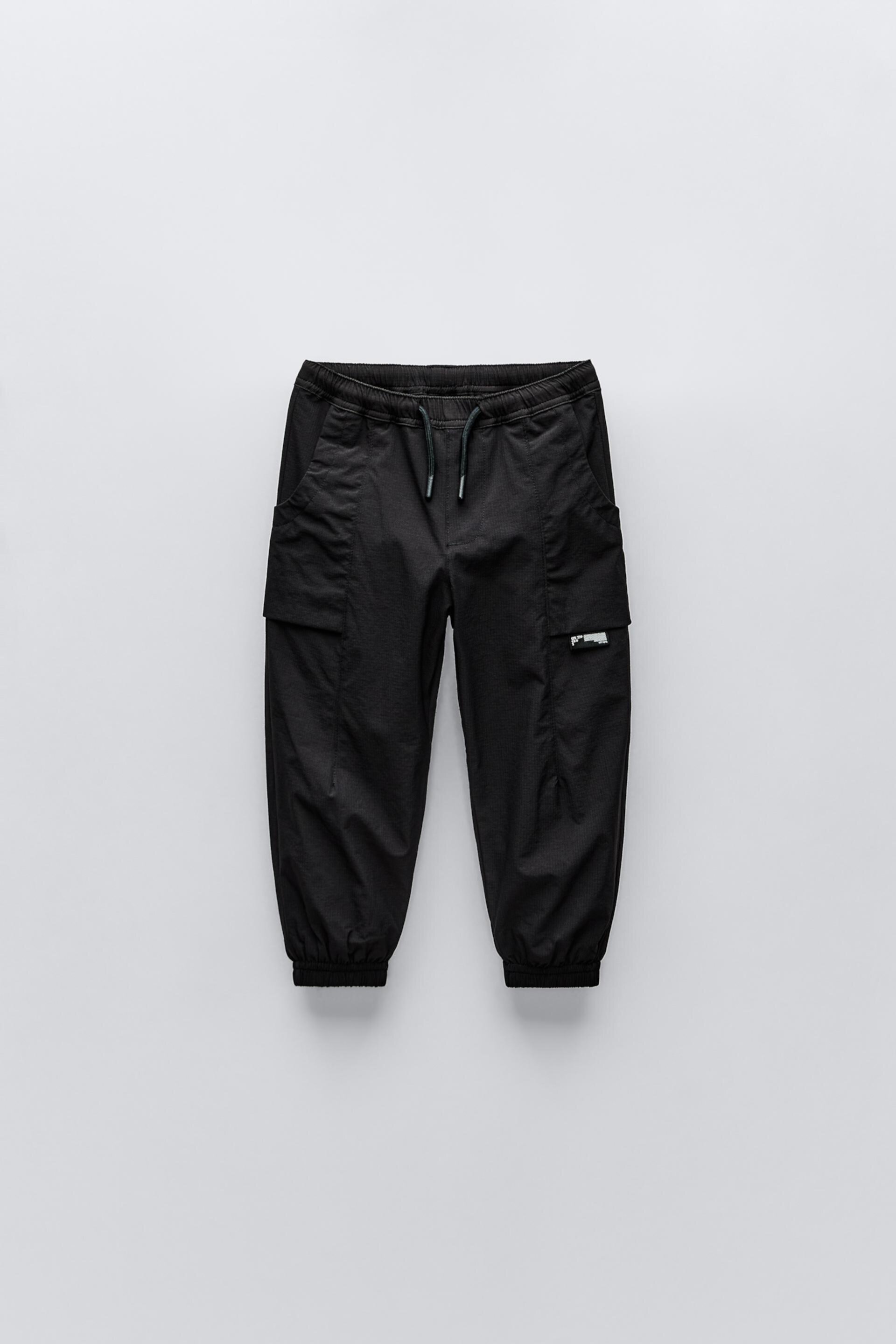 TECHNICAL FABRIC LINED PANTS WITH LABEL ZARA