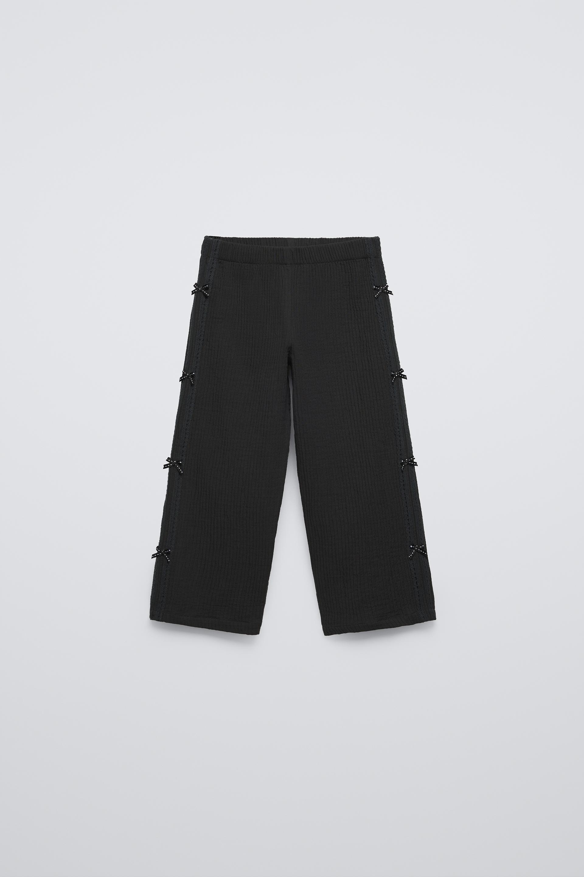 TEXTURED PANTS WITH BOWS ZARA