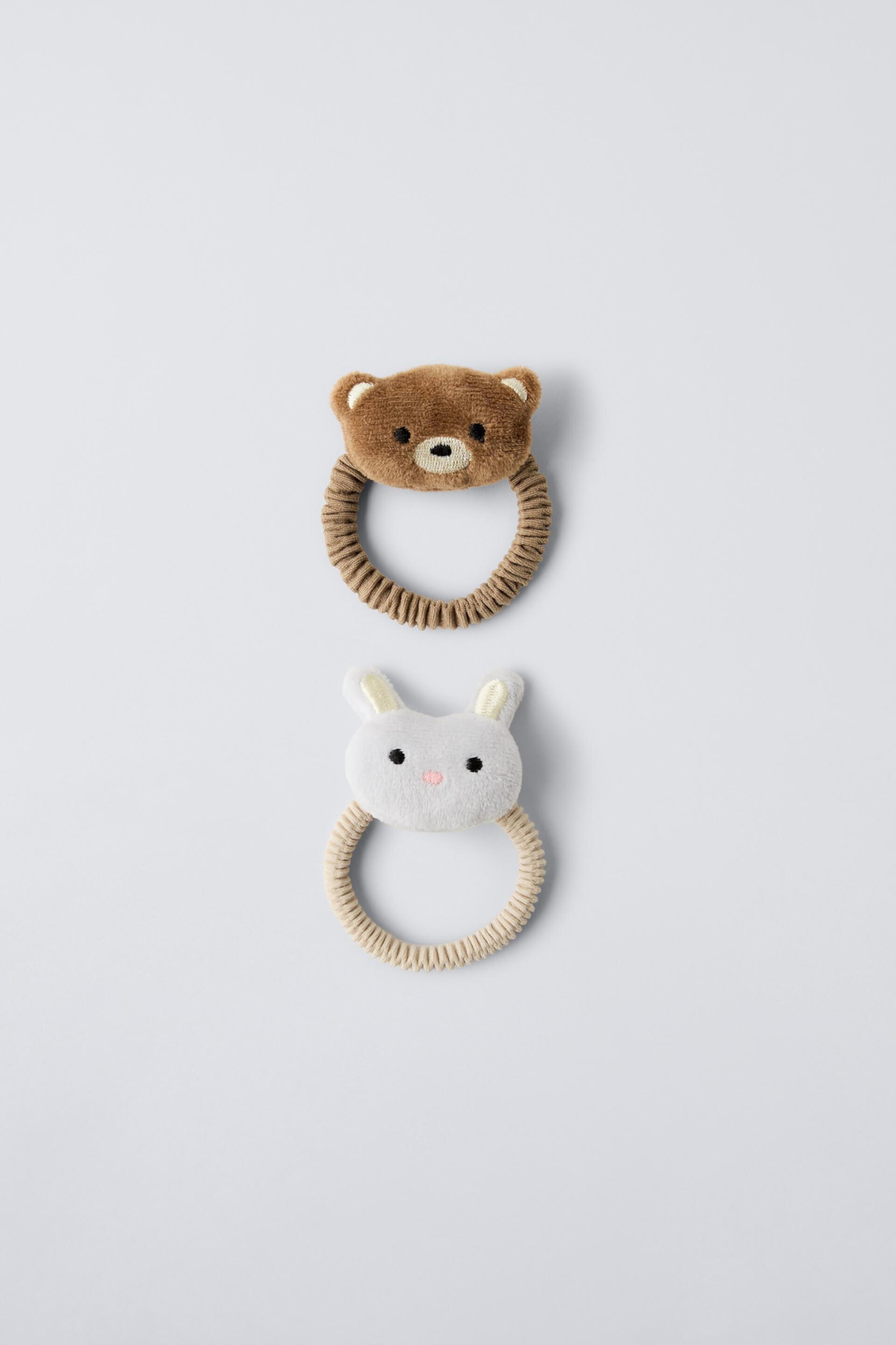 TWO-PACK OF BEAR AND BUNNY HAIR TIES ZARA