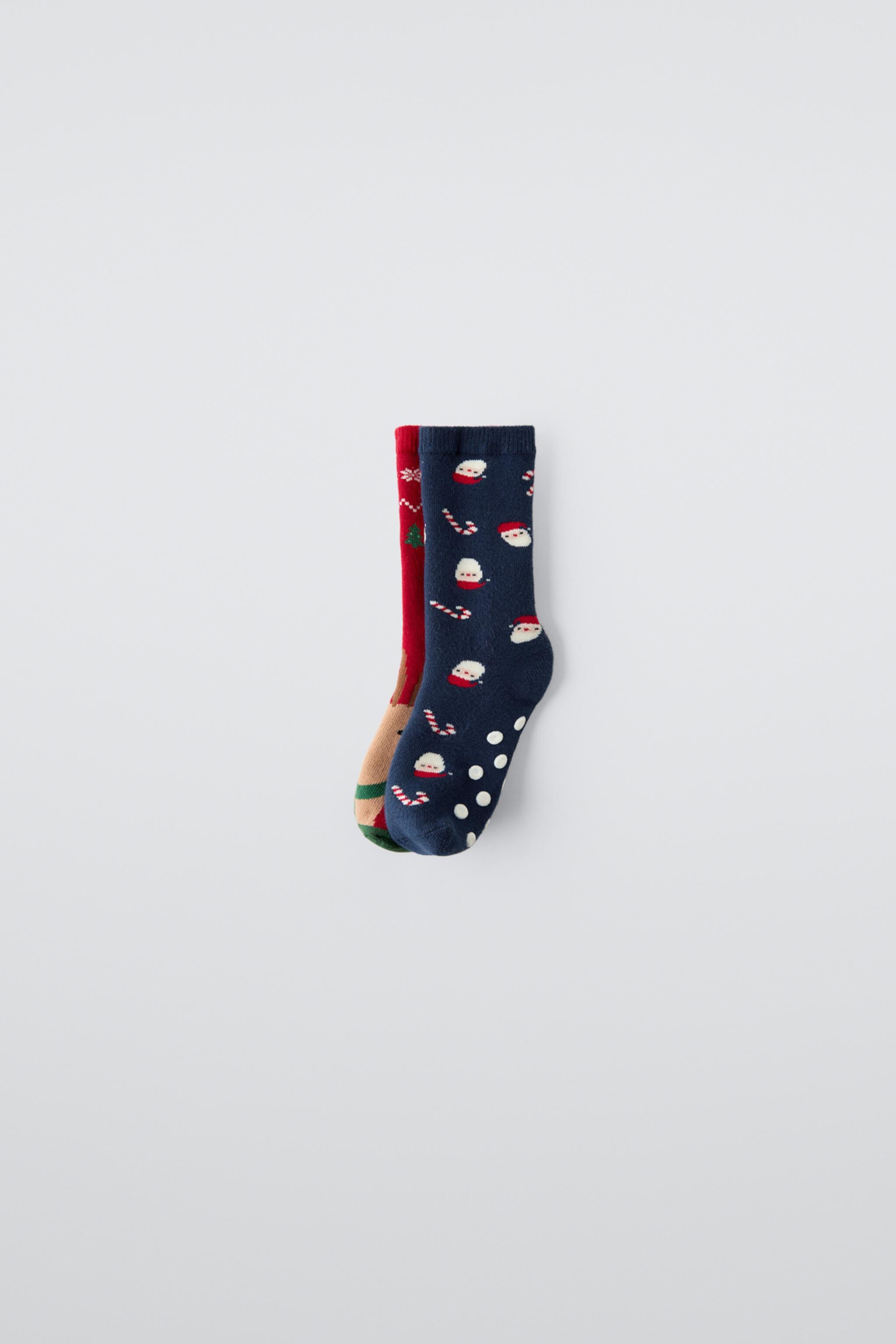 TWO-PACK OF NON-SLIP REINDEER AND SANTA SOCKS ZARA