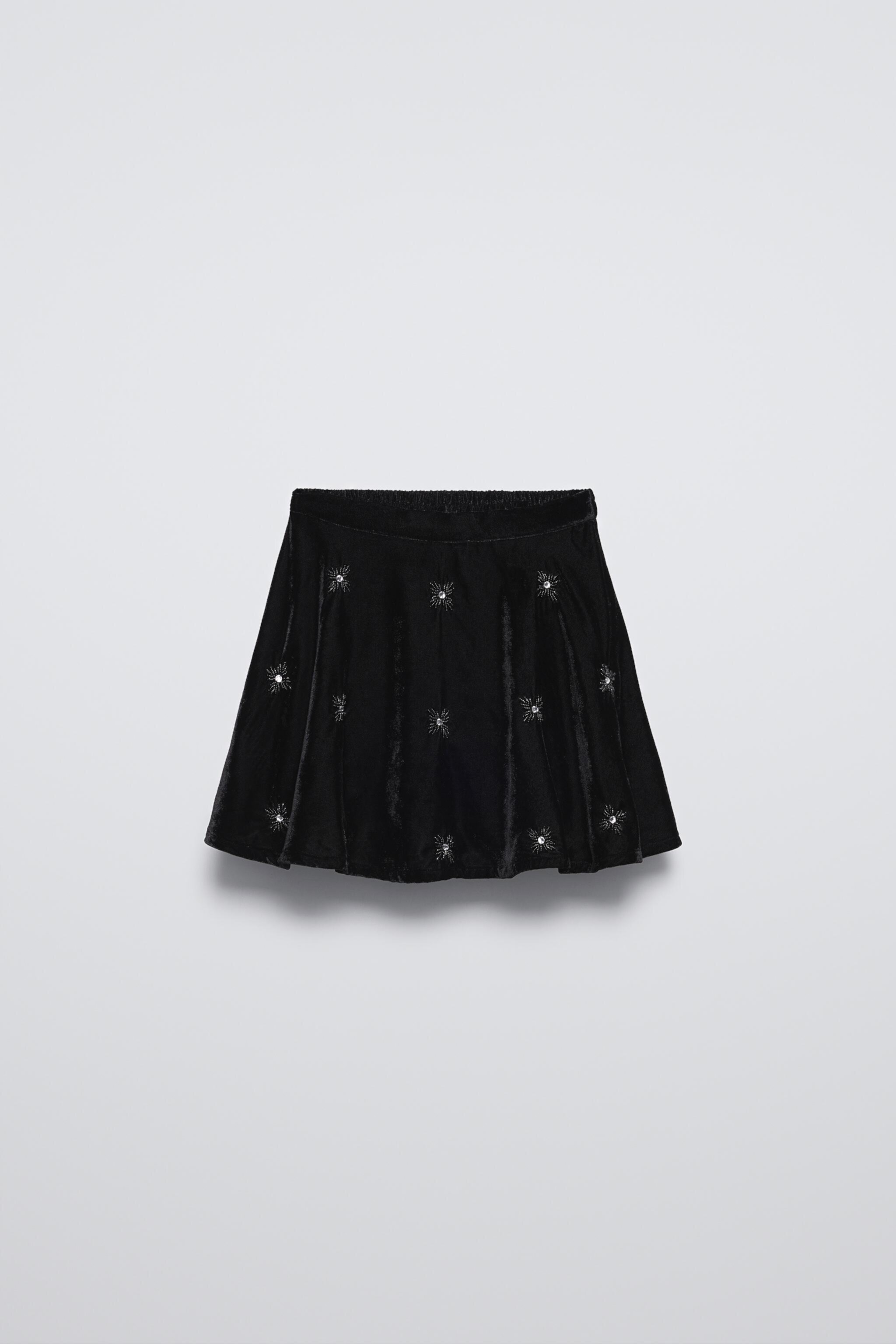 VELVET BEADED SKIRT ZARA