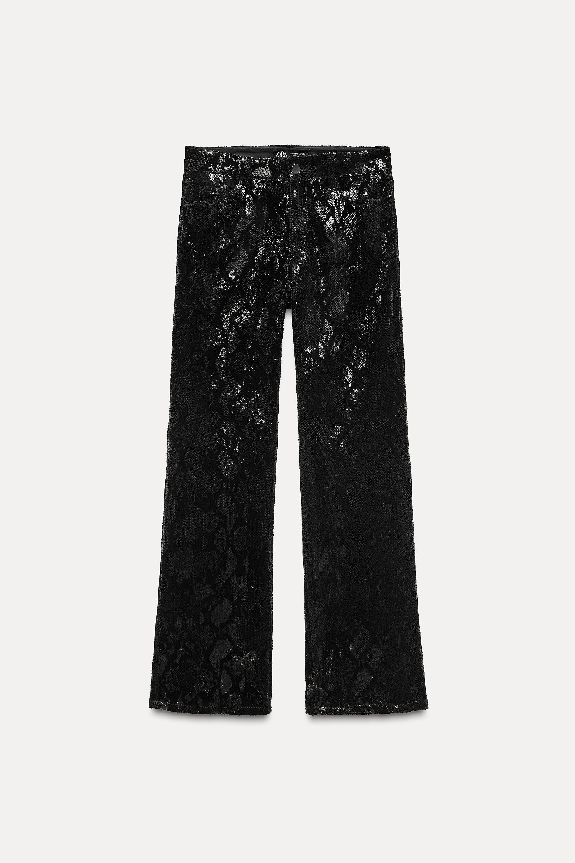 VELVET SEQUIN PANTS ZARA