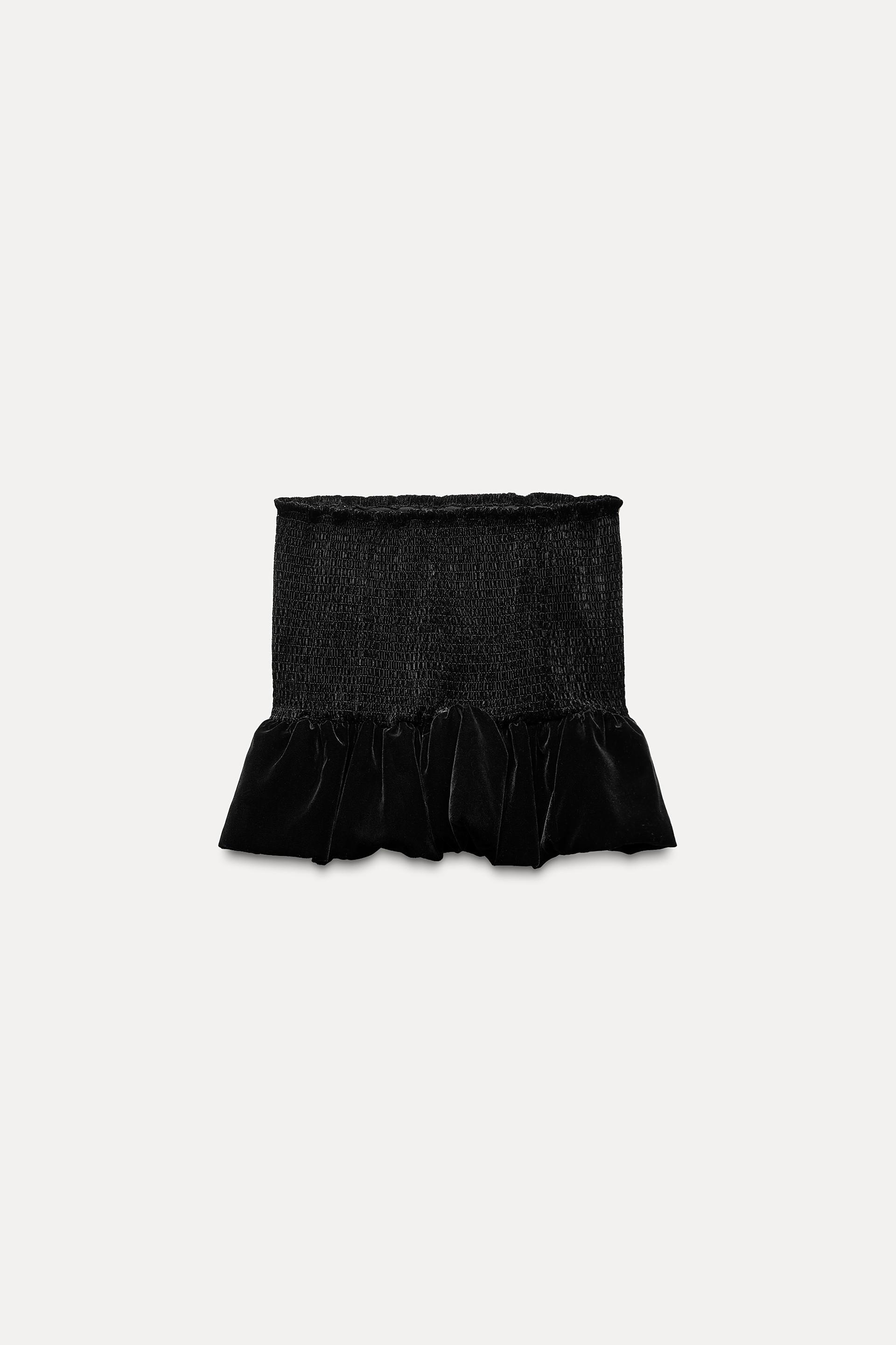 Женская Юбка-шорты ZARA VOLUMINOUS VELVET SKORT ZARA