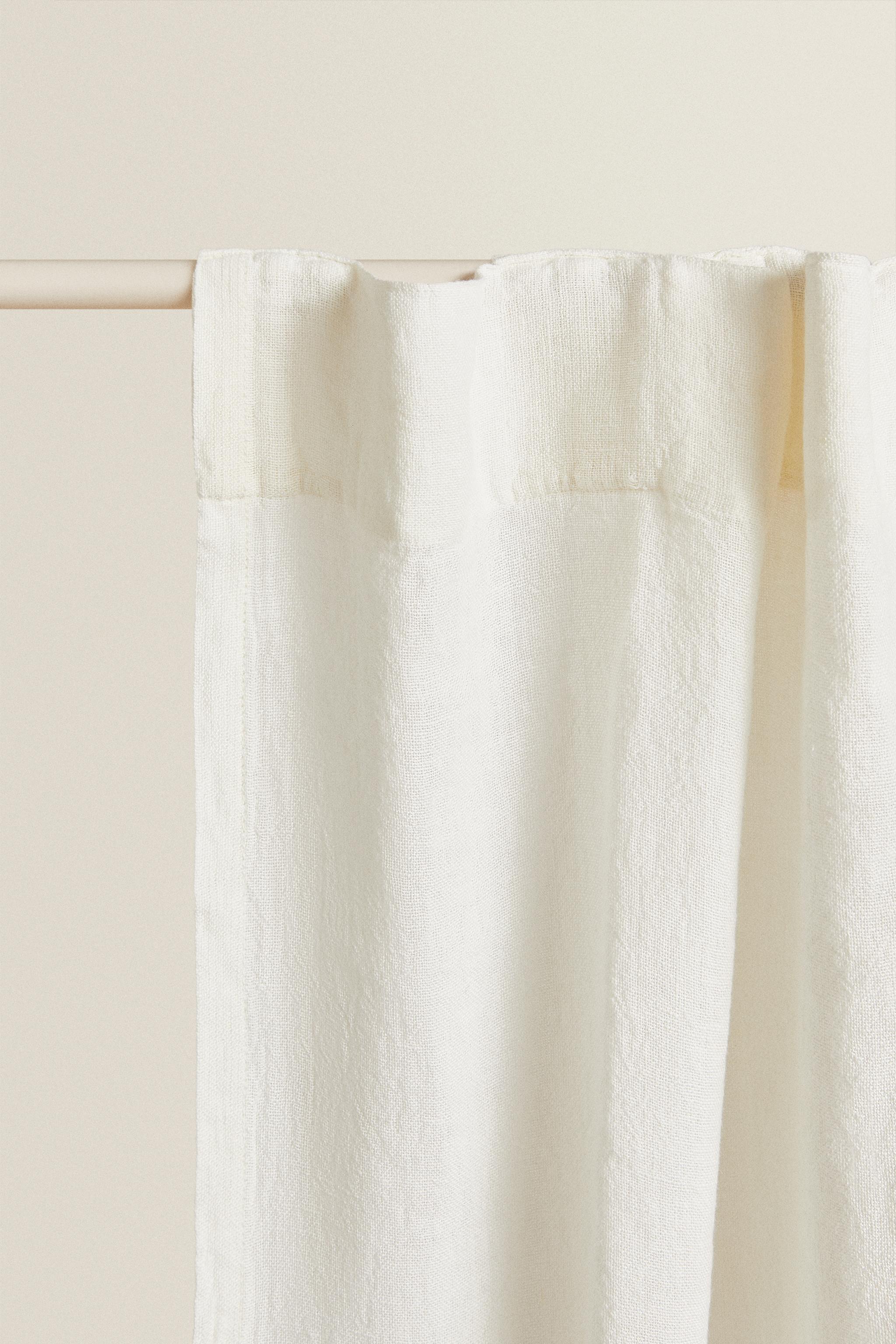 WHITE LINEN CURTAIN 55.1" x 106.3" Zara Home