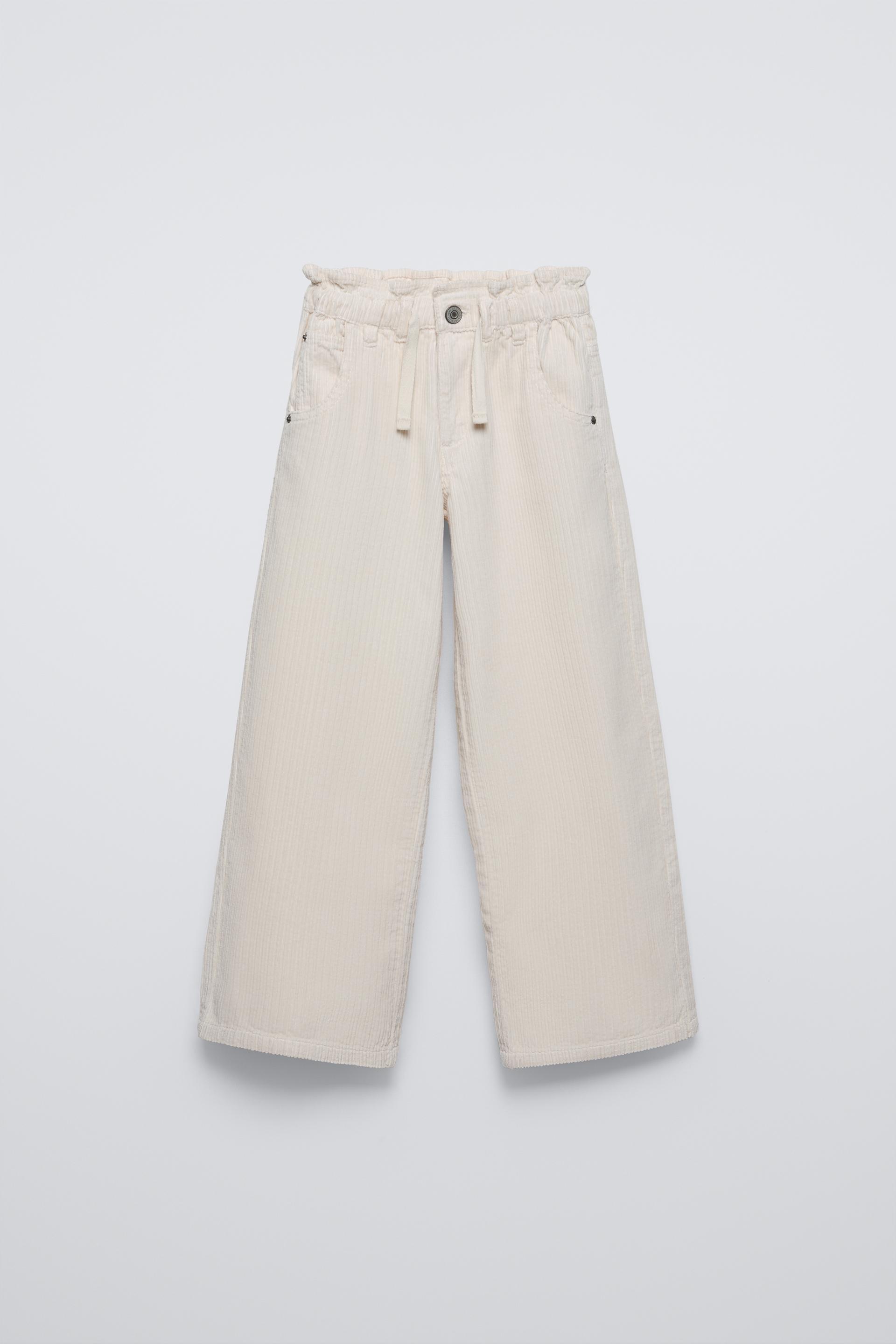 WIDE WALE PAPERBAG CORDUROY PANTS ZARA